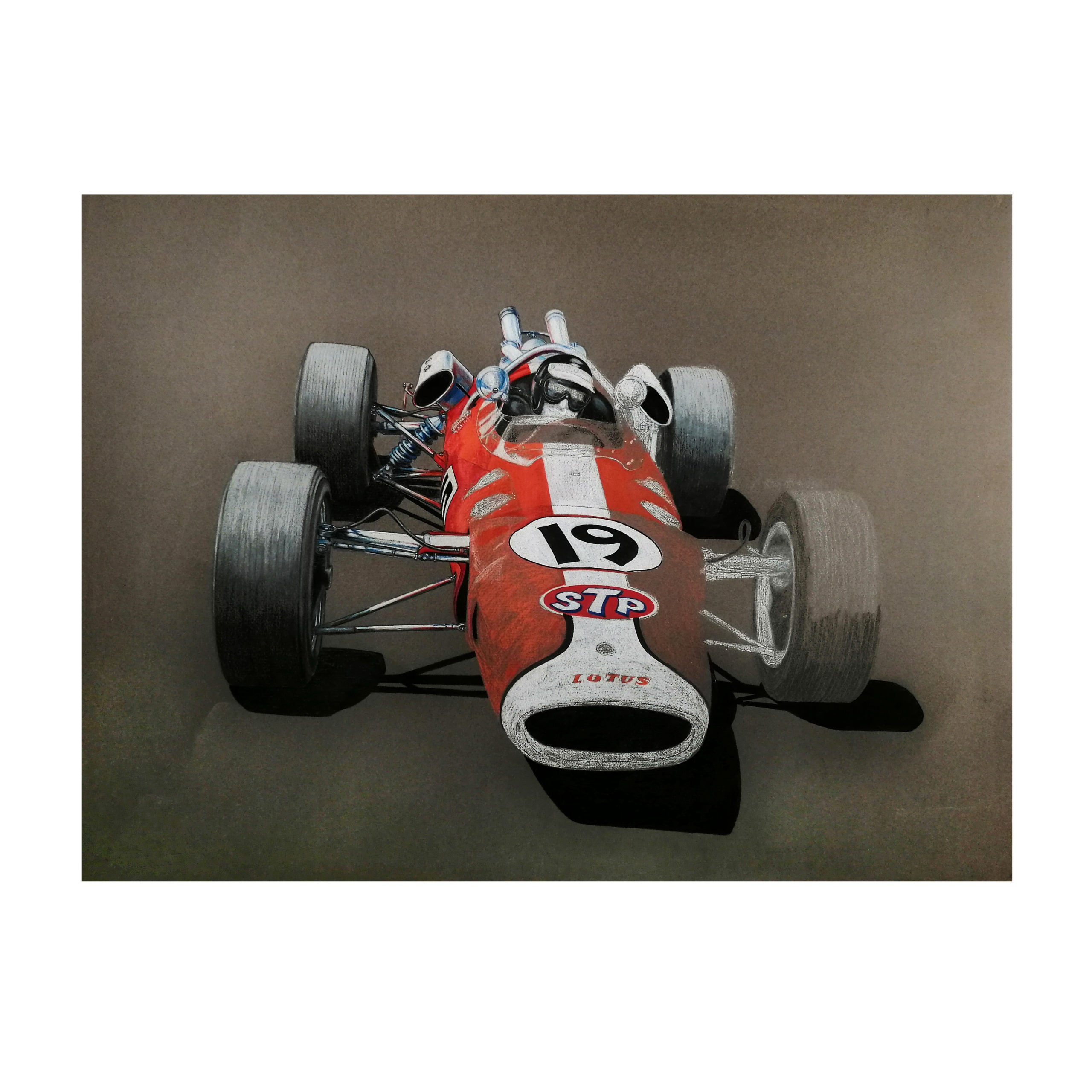 1966 Jim Clark Indy 500 Original Ron Burton Artwork