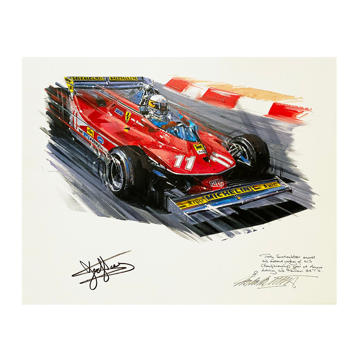 1979 Jody Scheckter Signed 'Prince of Monaco' Nicolas Watts Original Artwork