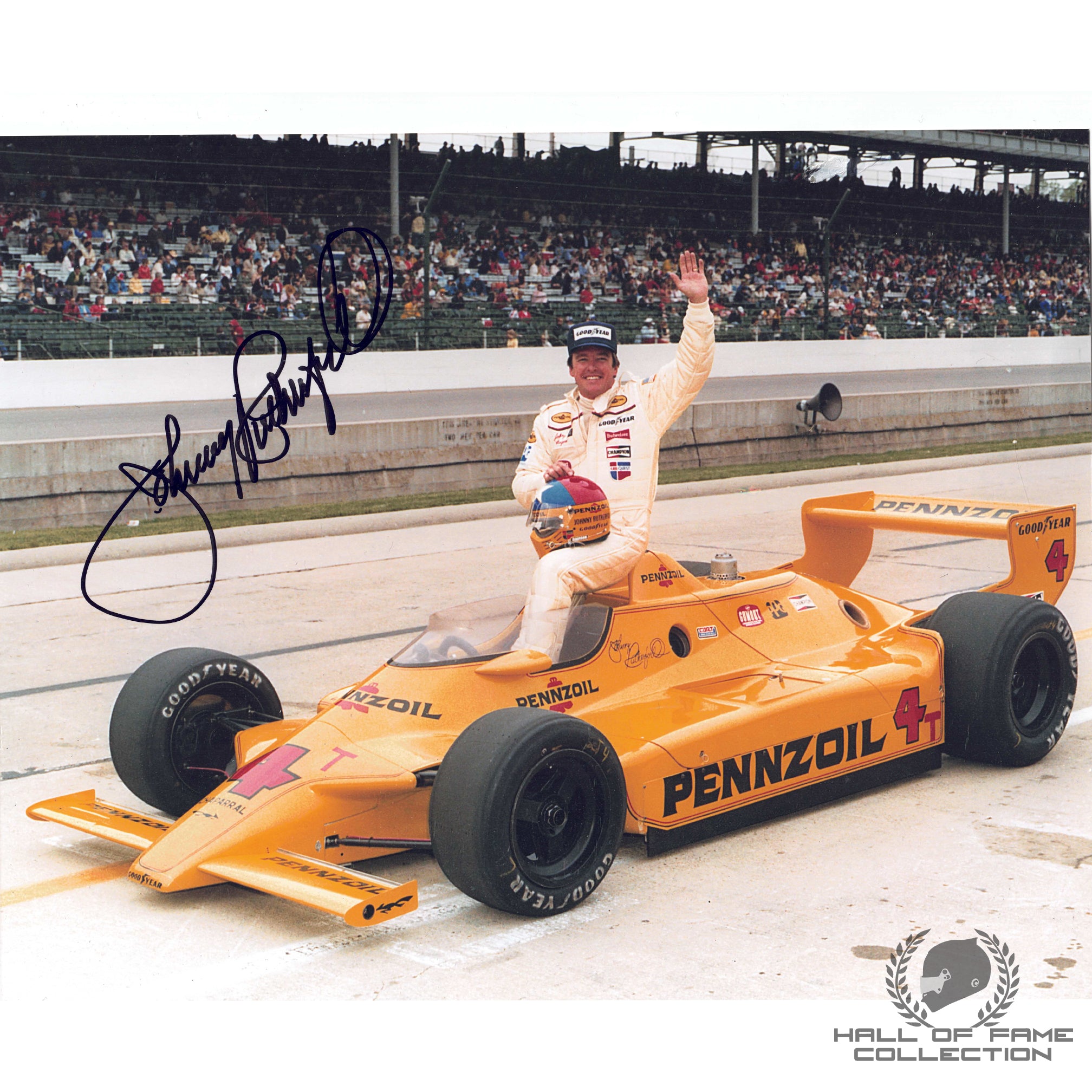 1980 Johnny Rutherford Signed Indy 500 8x10 Photo