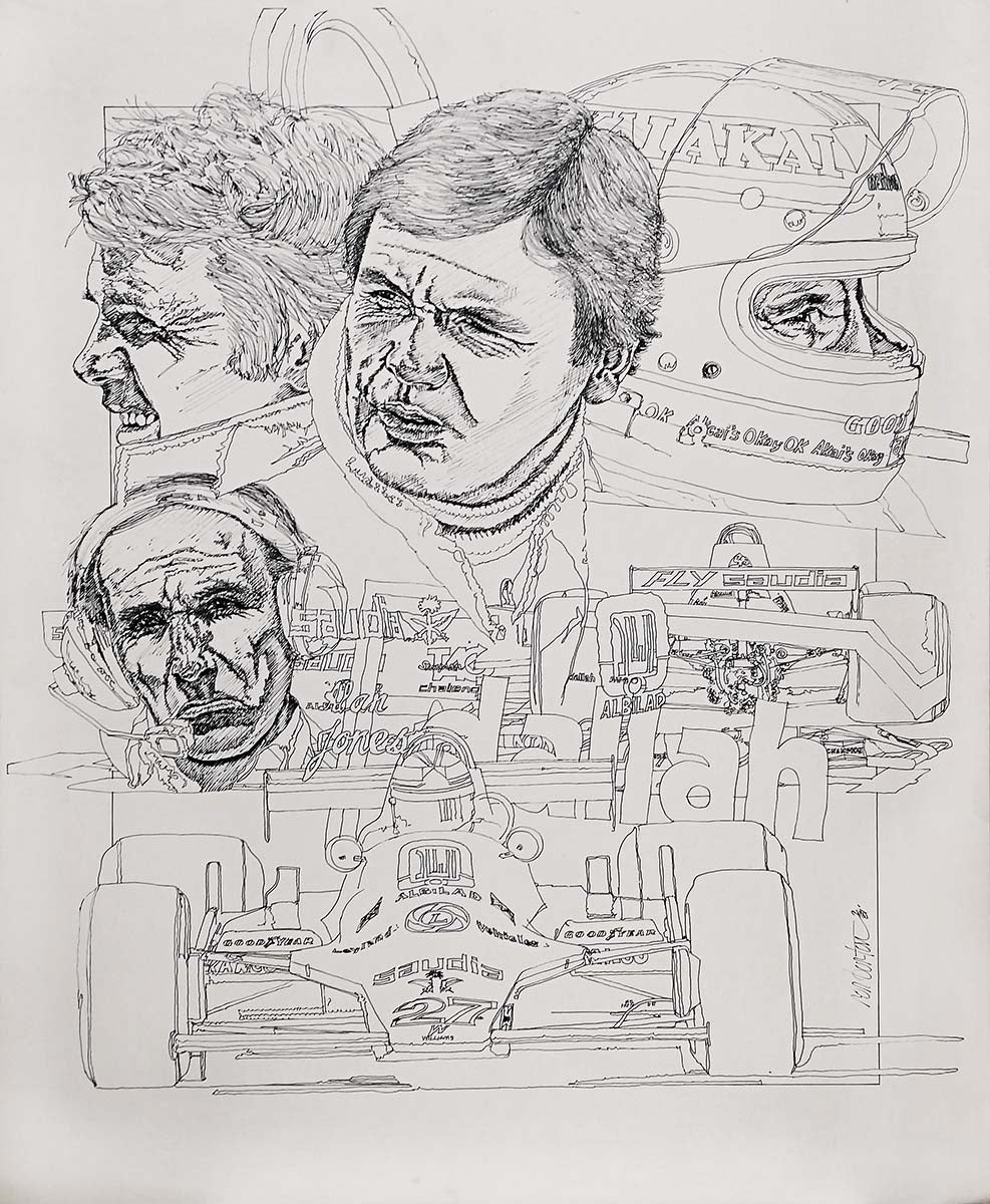 1980 Alan Jones And Williams World Champions Original Ron Burton Artwork