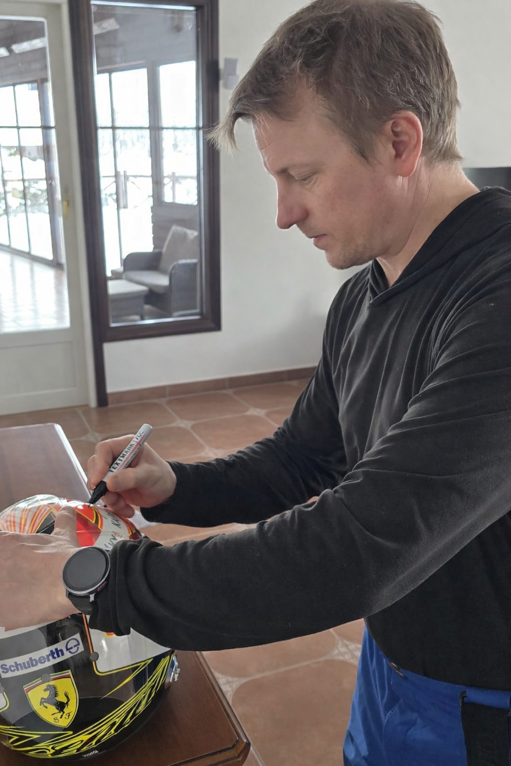 2014 Kimi Raikkonen Signed Original Used Scuderia Ferrari F1 Helmet