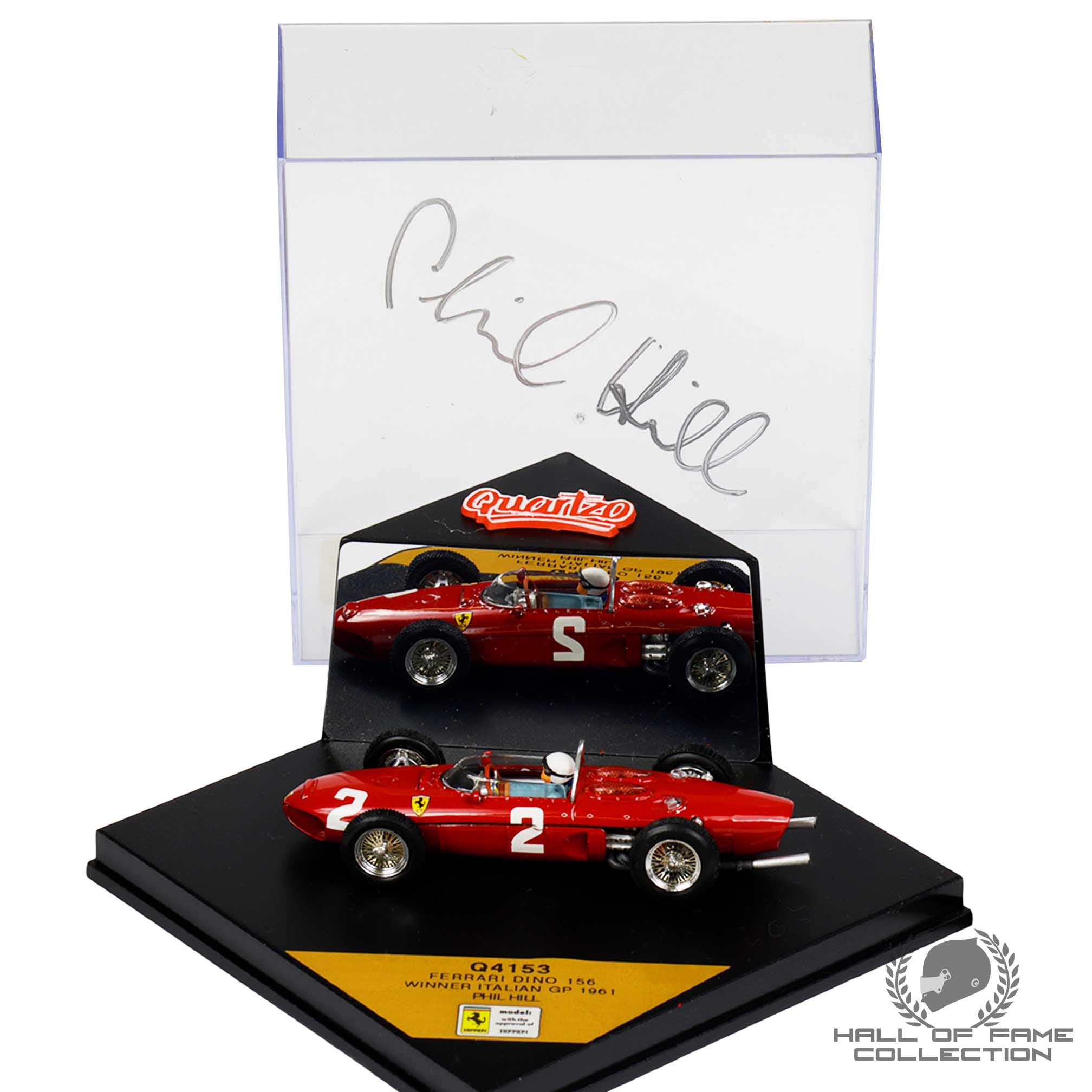 1961 Phil Hill Signed Italian GP Winner Ferrari Dino 156 Quartzo 1:43 F1 Model