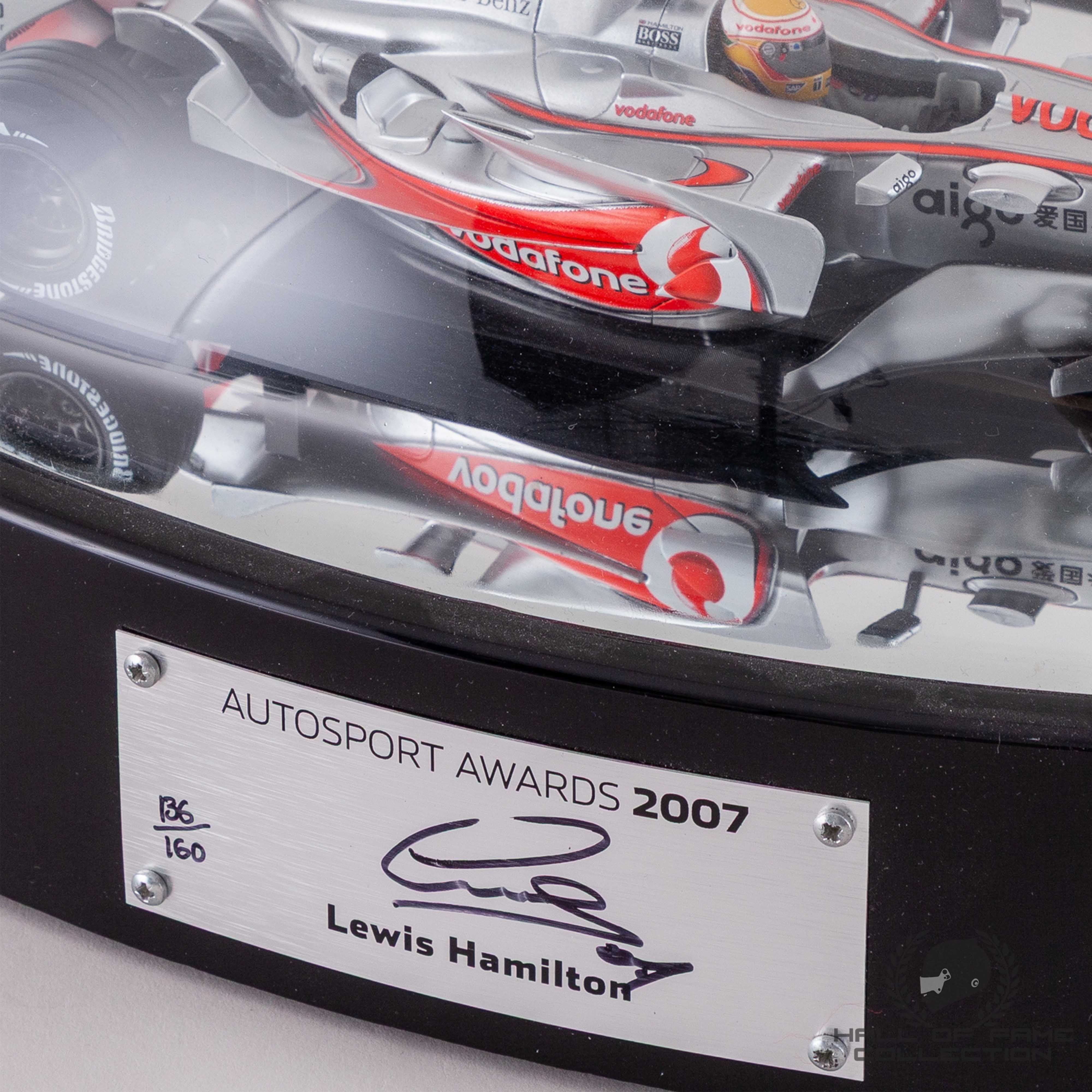 2007 Lewis Hamilton Signed Rookie Season Autosport Awards Limited Edition Model