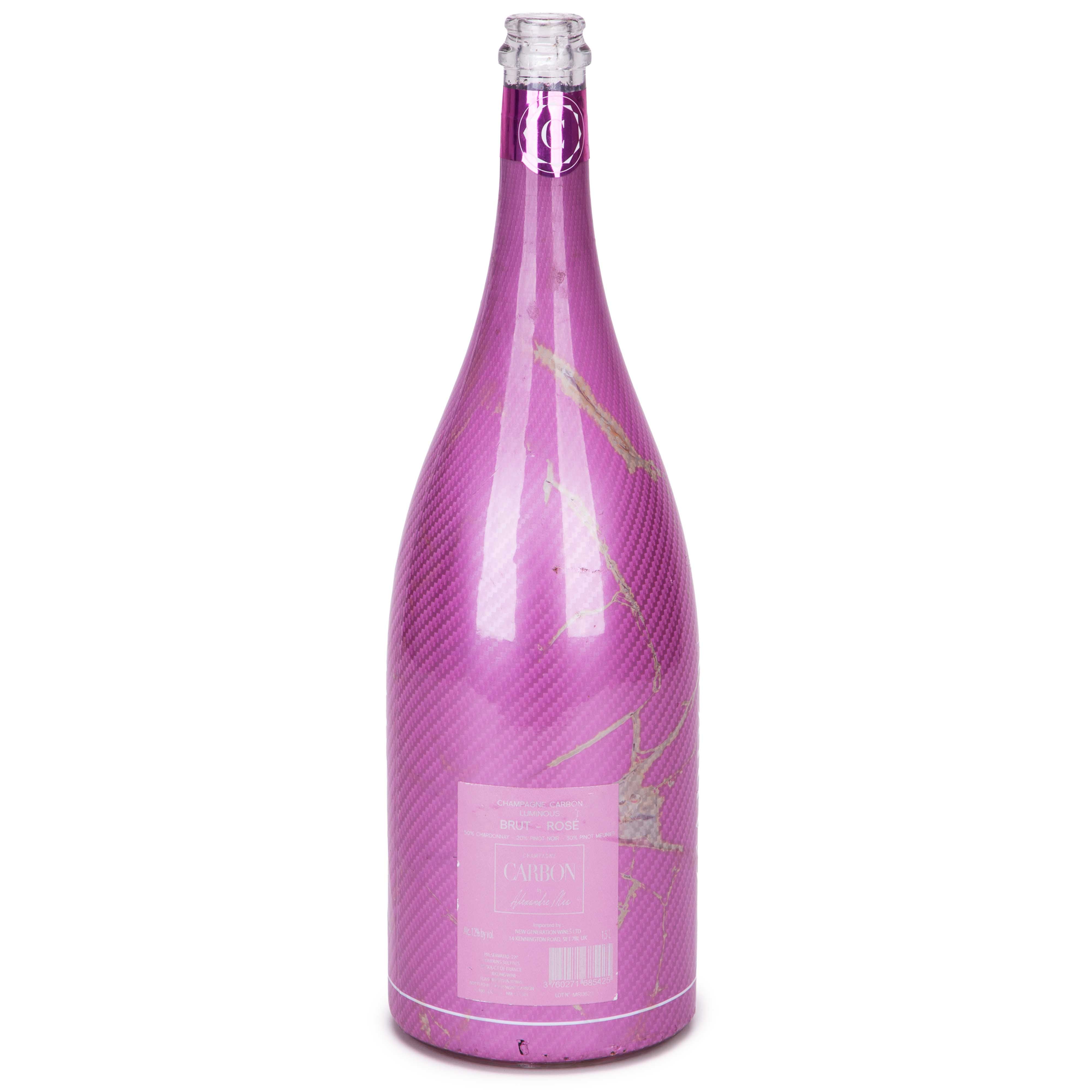 2019 Lewis Hamilton Signed Mexican GP Paddock Club Used F1 Carbon Pink Champagne Bottle