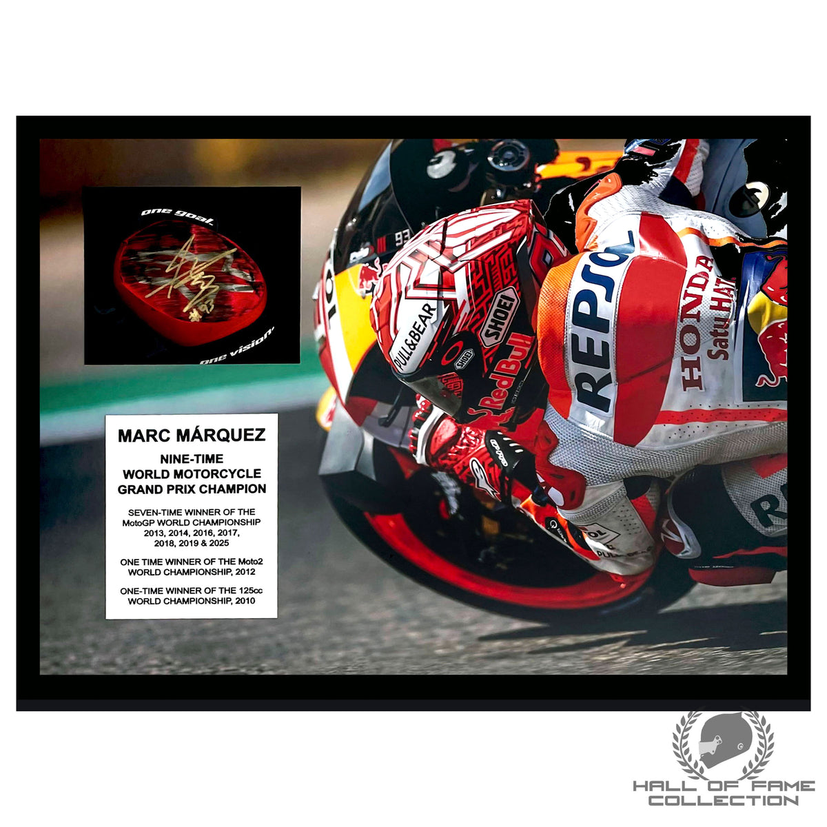 Marc Marquez Used Framed Honda Era MotoGP Knee Sliders