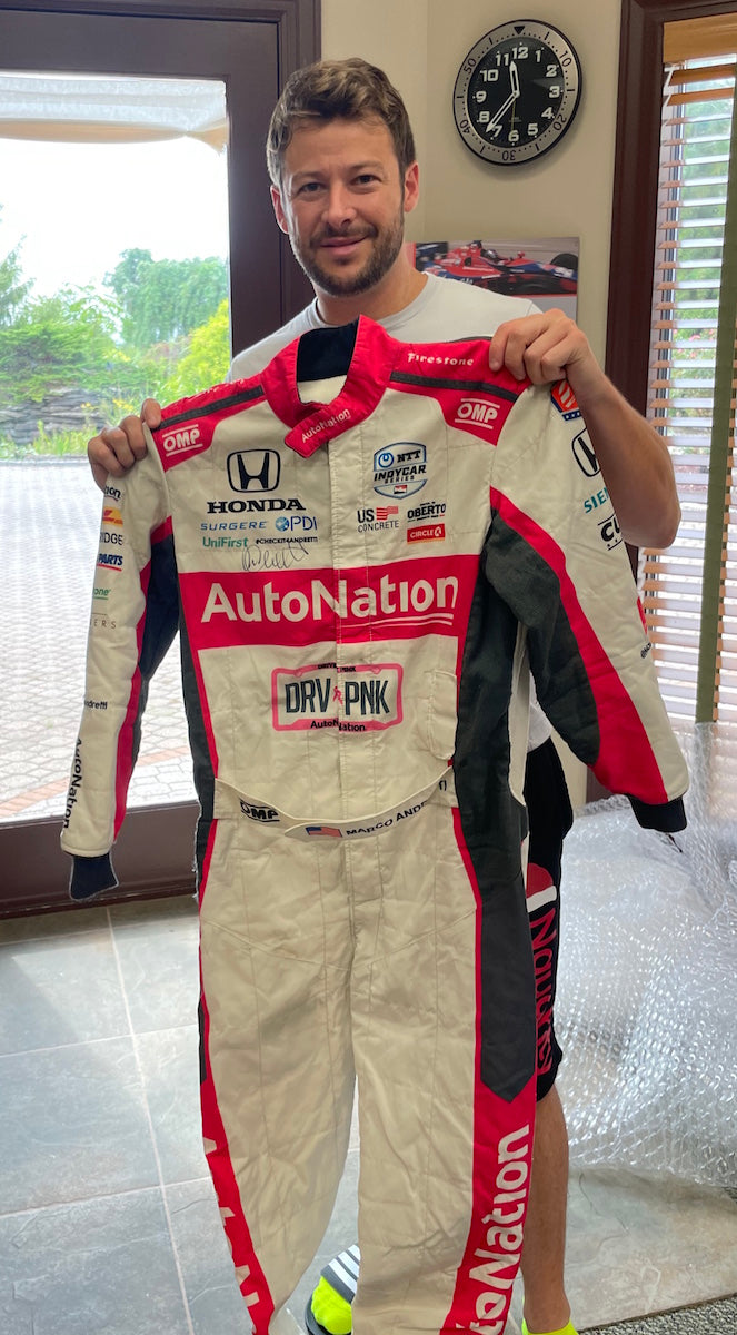 2020 Marco Andretti Signed Indianapolis GP Race Used Andretti Autosport IndyCar Suit