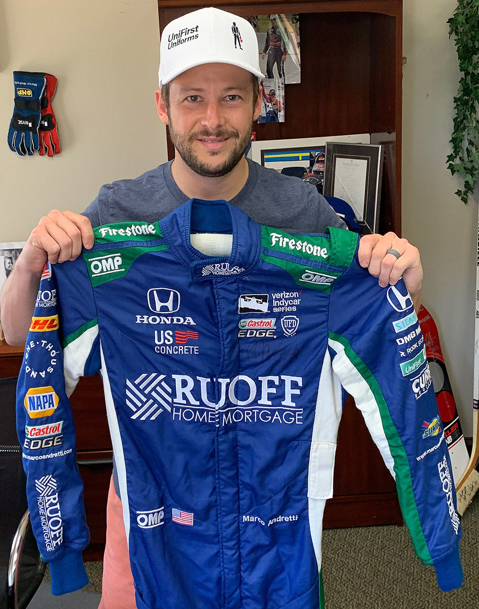 2018 Marco Andretti Signed Ruoff St. Pete Race Worn IndyCar Suit