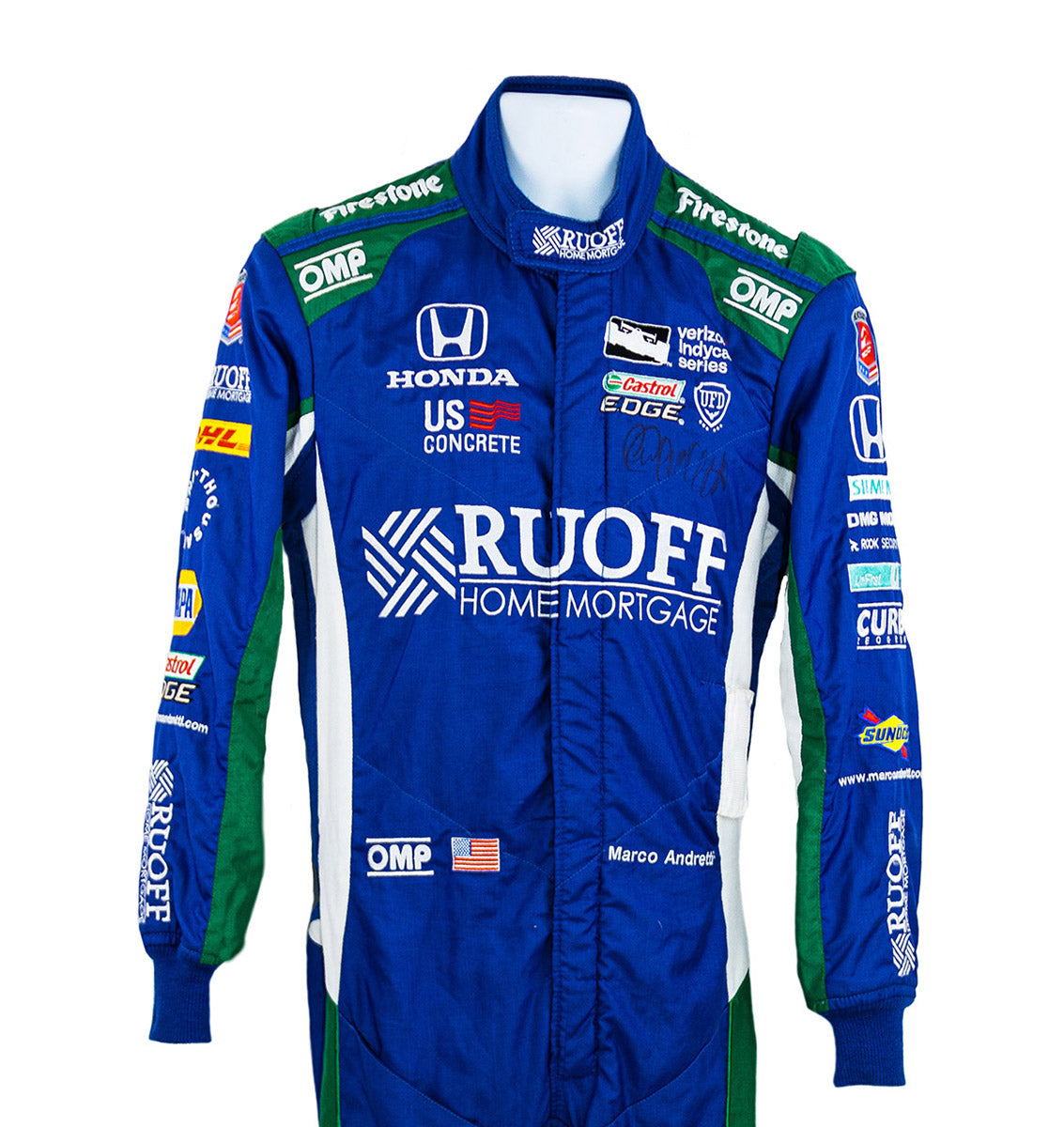 2018 Marco Andretti Signed Ruoff St. Pete Race Worn IndyCar Suit