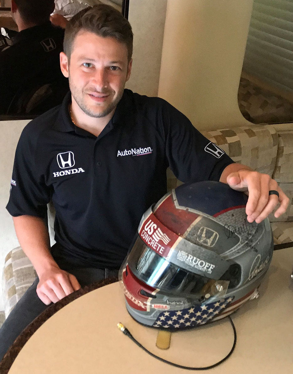 2018 Marco Andretti Signed 102nd Indianapolis 500 Race Worn Helmet