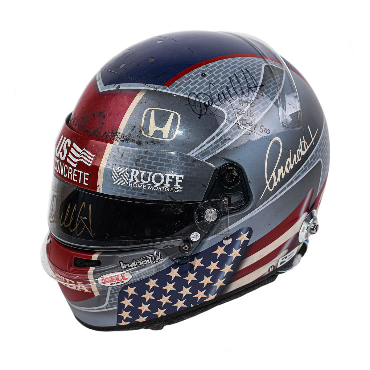 2018 Marco Andretti Signed 102nd Indianapolis 500 Race Worn Helmet