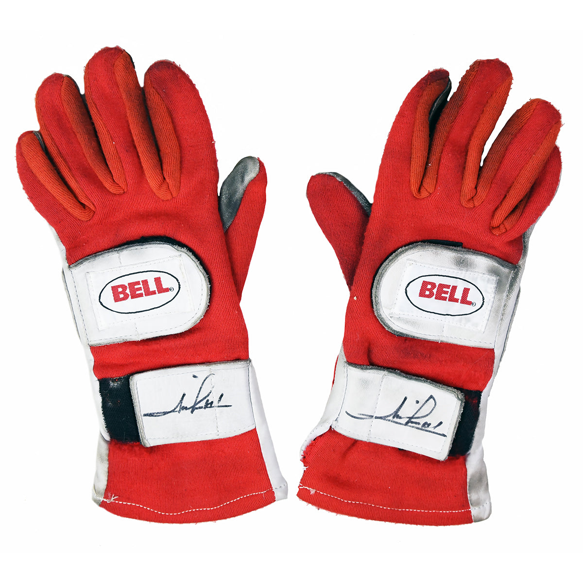 1990s Mario Andretti Signed Race Used Newman-Haas Racing Bell Gloves