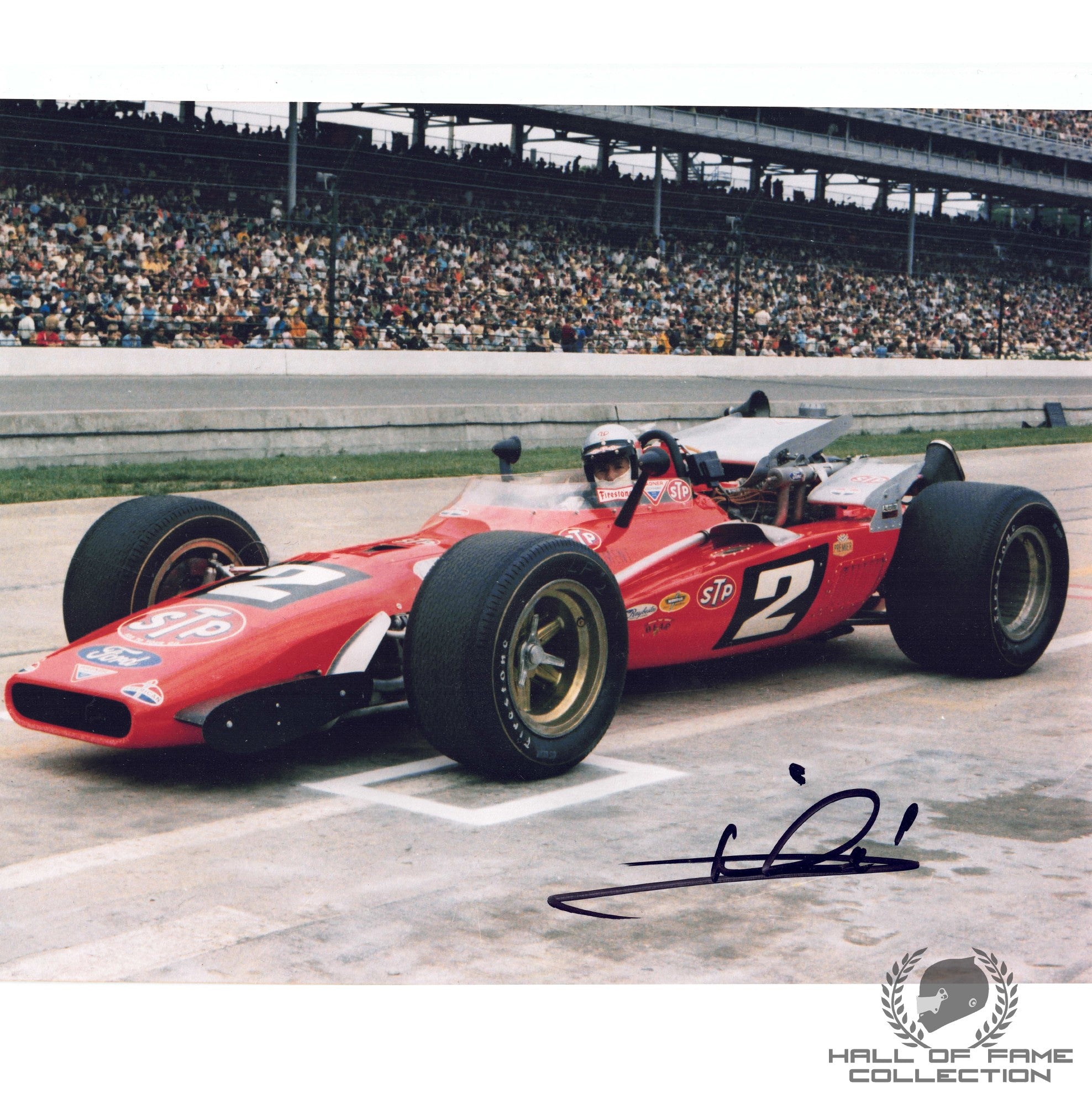 1969 Mario Andretti Signed Indy 500 8x10 Photo