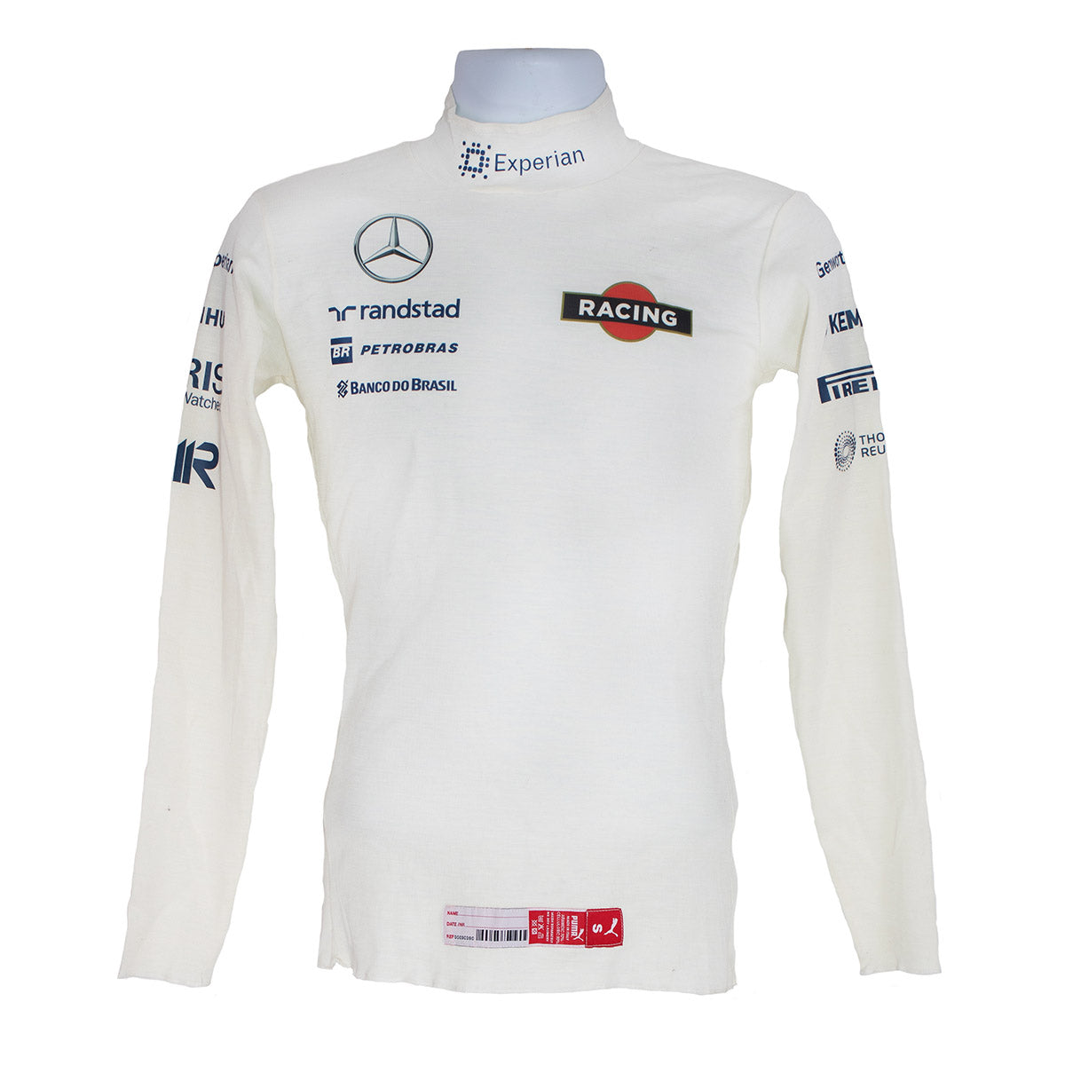 2014 Felipe Massa Williams Martini Racing F1 Used Nomex Undershirt