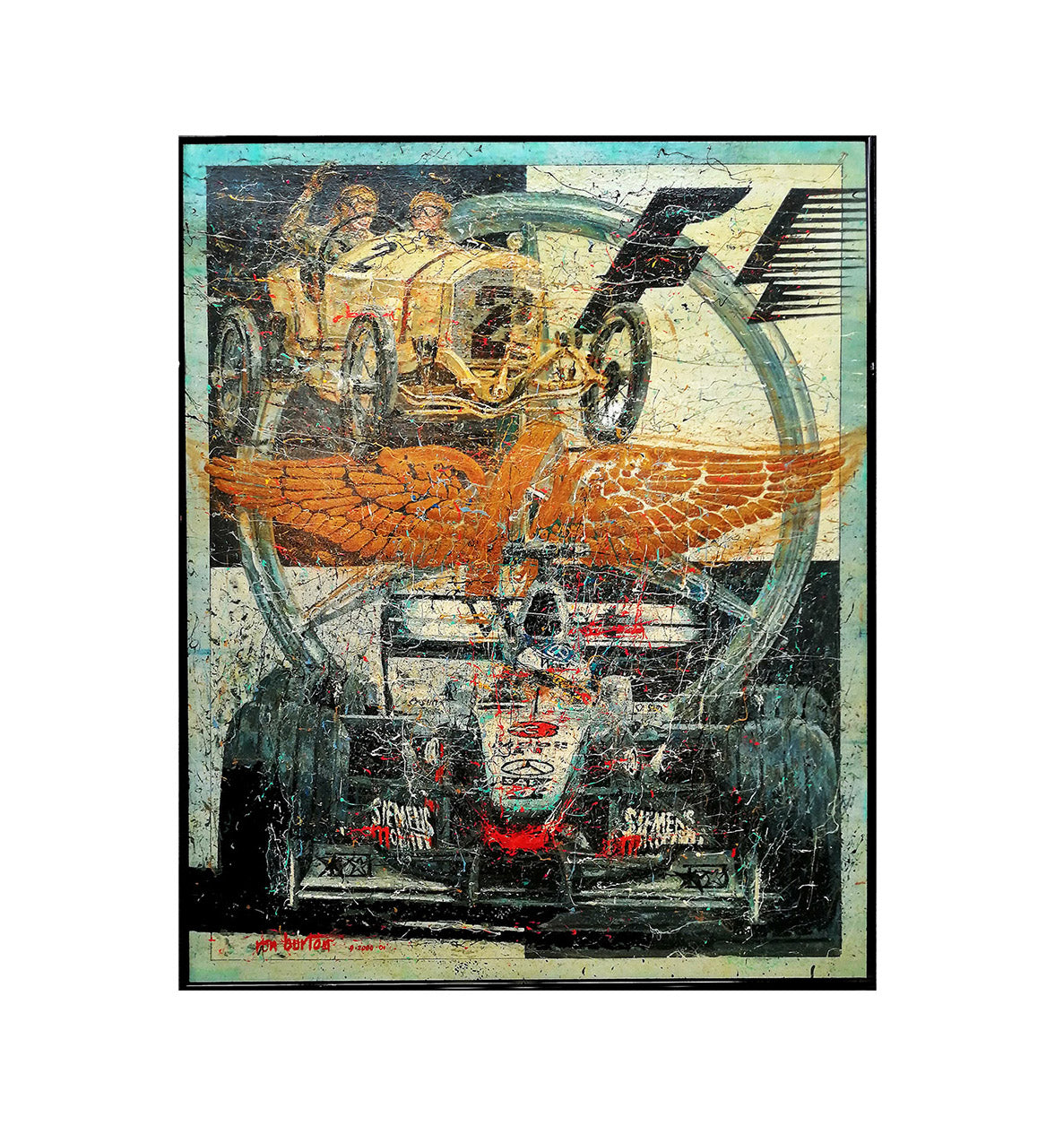 Ron Burton Mercedes at Indianapolis Motor Speedway Original F1 Artwork