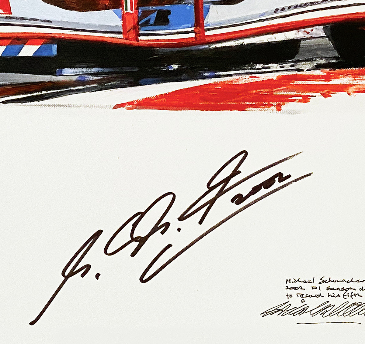 2002 Michael Schumacher Signed '2002 Domination' Nicolas Watts Original Artwork