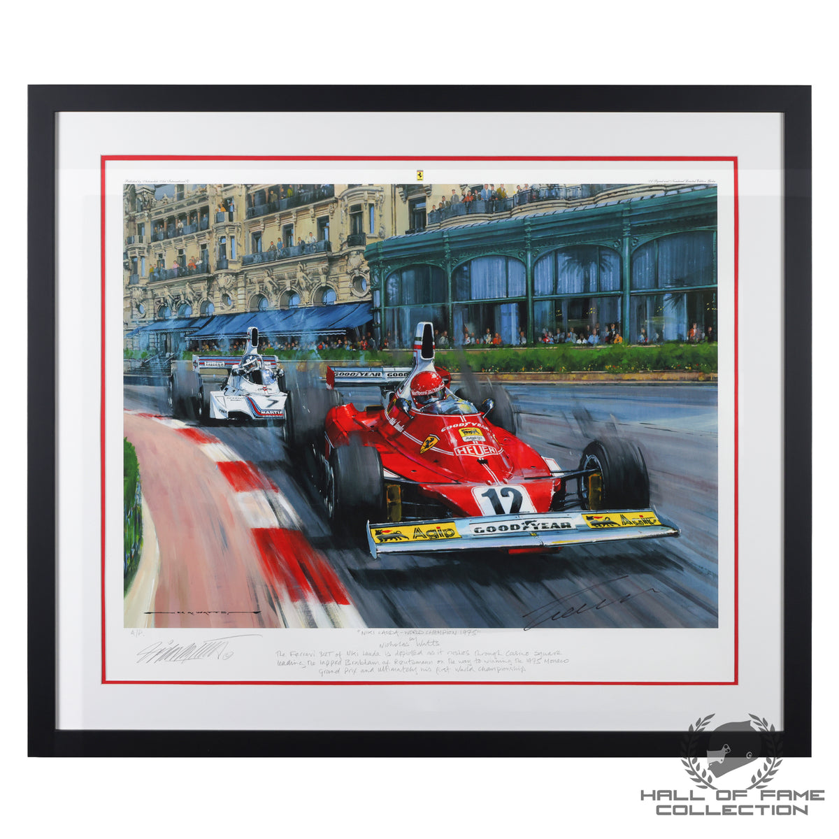 1975 Niki Lauda Limited Edition Giclee Print of 50 Signed & Framed Print