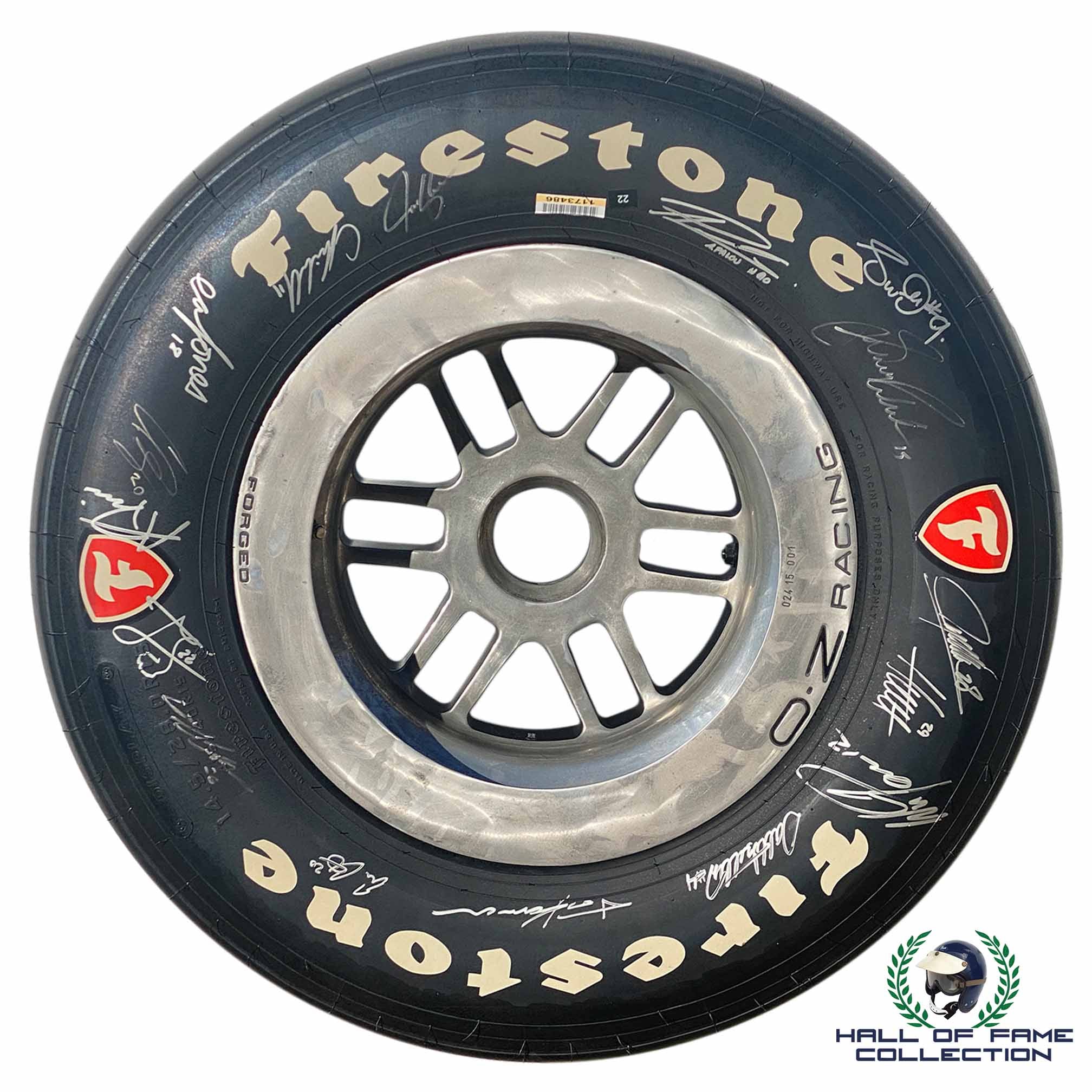 2021 Original IndyCar Multi Signed Wheel and Firestone Tire