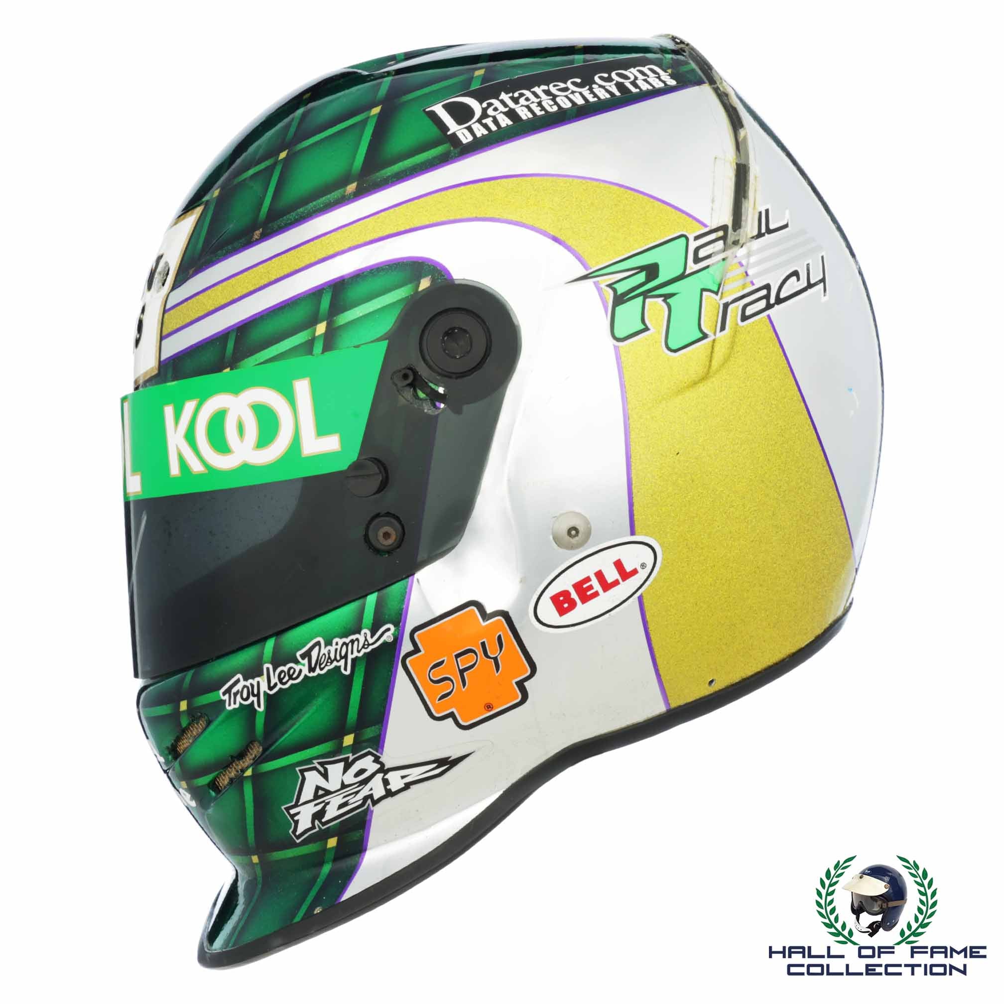 1998 Paul Tracy Signed Race Used Team Kool Green IndyCar Helmet