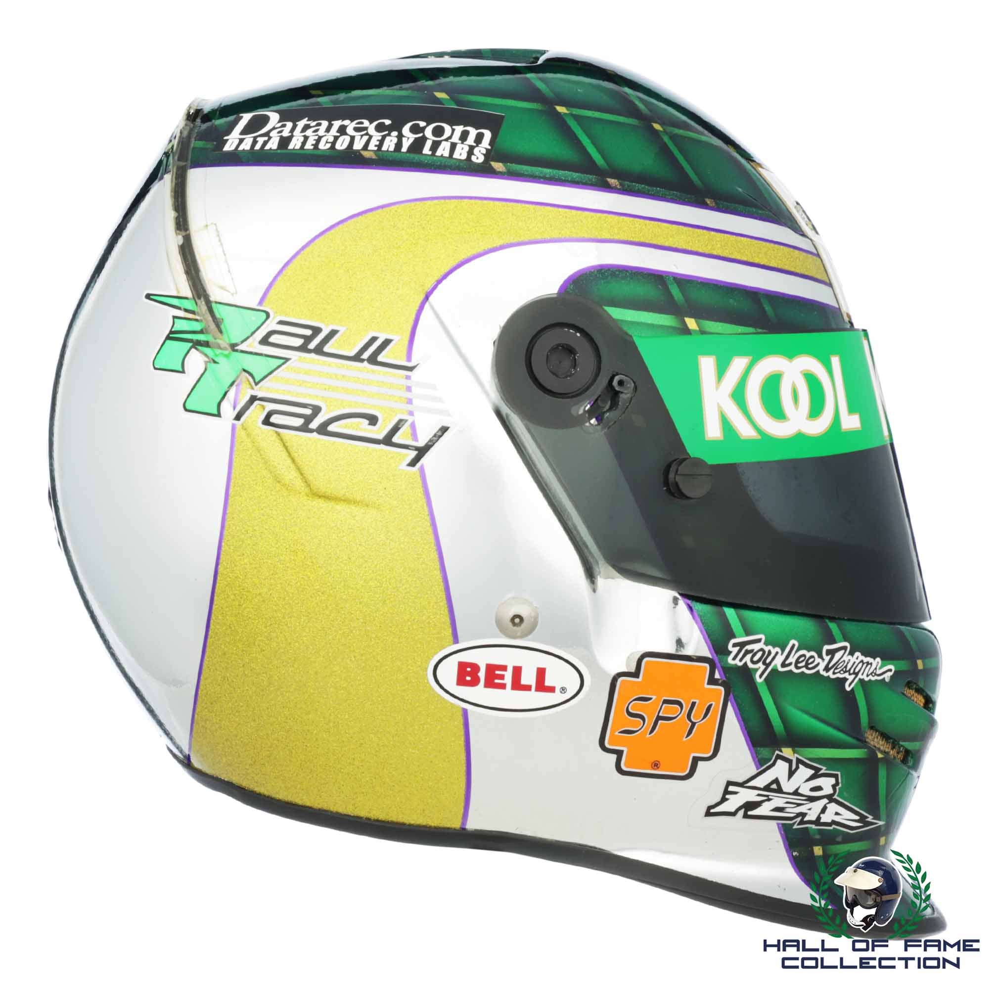 1998 Paul Tracy Signed Race Used Team Kool Green IndyCar Helmet