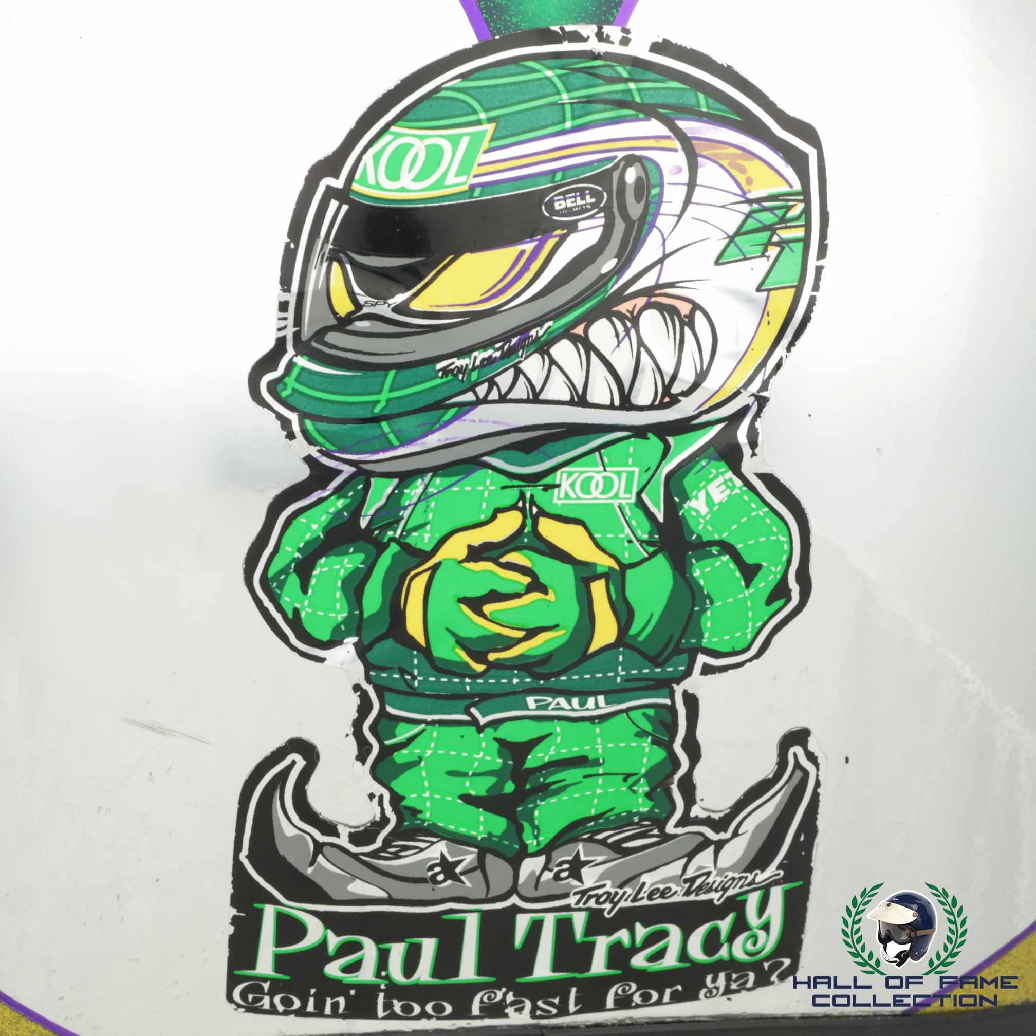 1998 Paul Tracy Signed Race Used Team Kool Green IndyCar Helmet