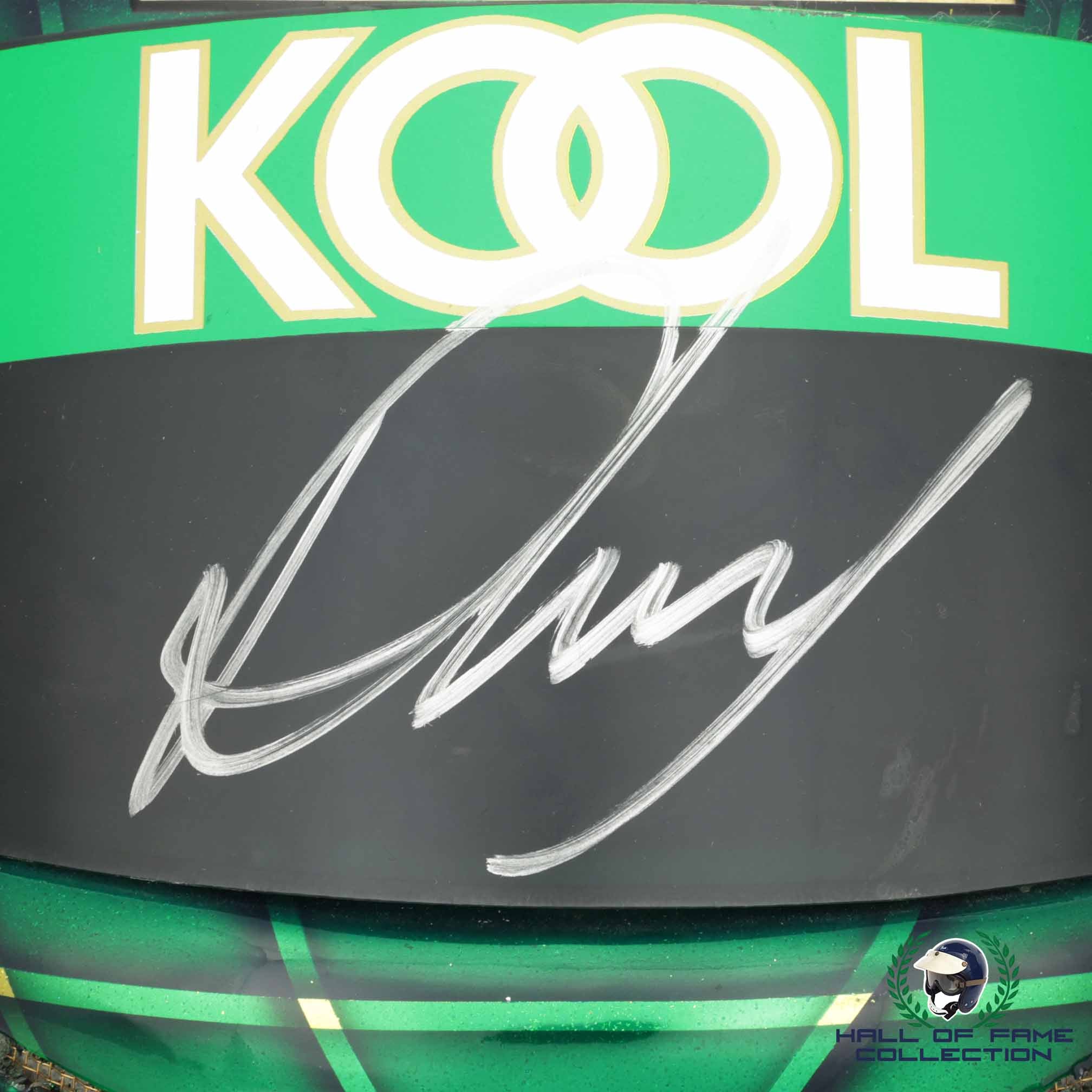 1998 Paul Tracy Signed Race Used Team Kool Green IndyCar Helmet