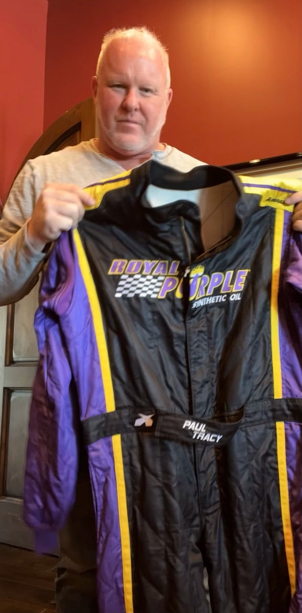 2016 Paul Tracy Signed Race Used Royal Purple Stadium Super Trucks Suit