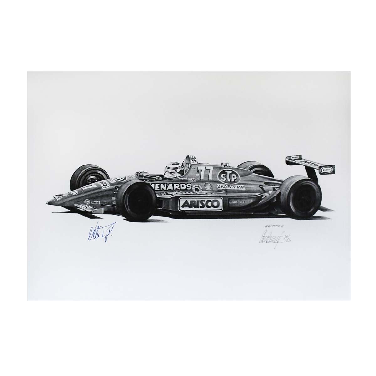 1993 Nelson Piquet Signed Team Menard Indy 500 Alan Stammers Art Print