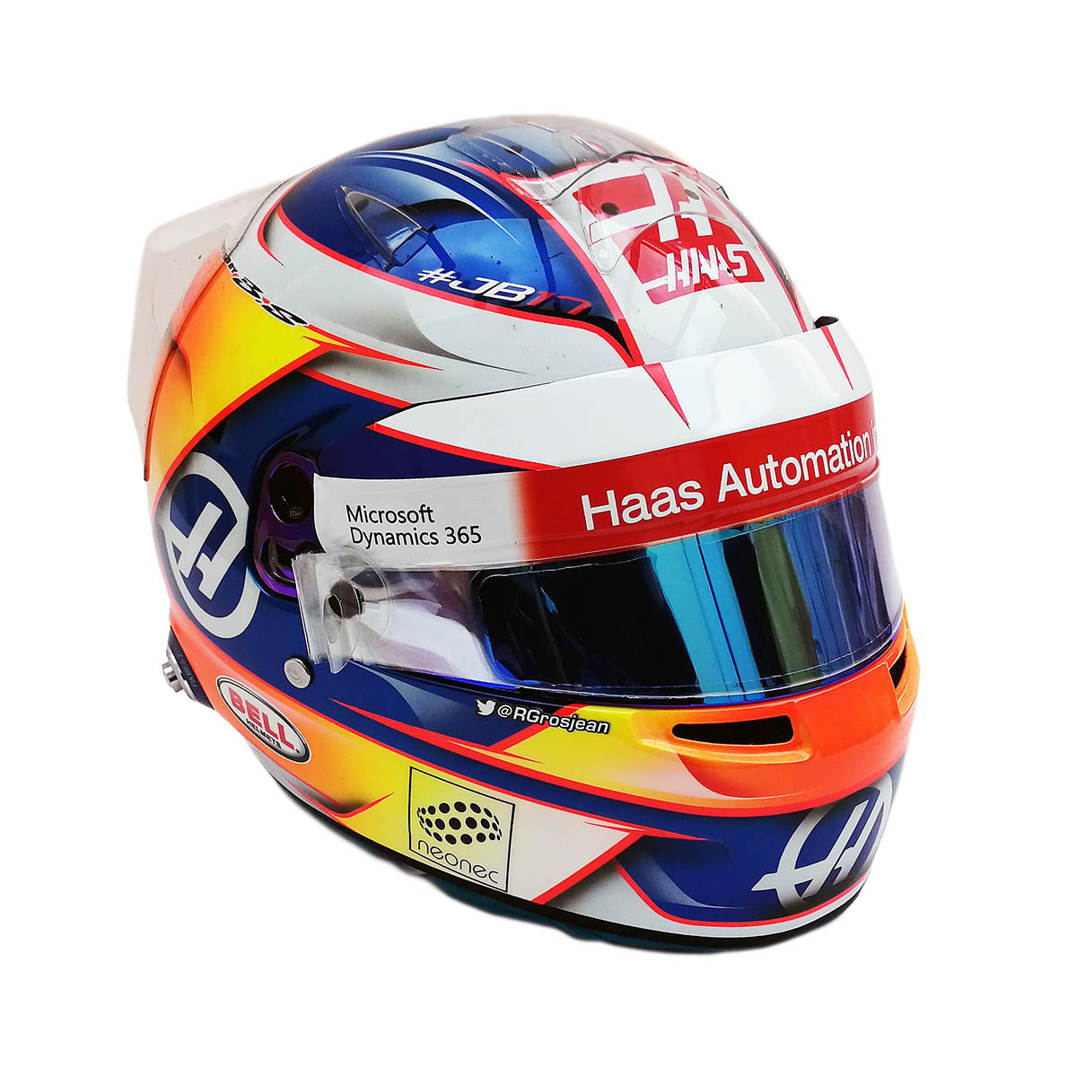 2017 Romain Grosjean Haas Race Used F1 Helmet