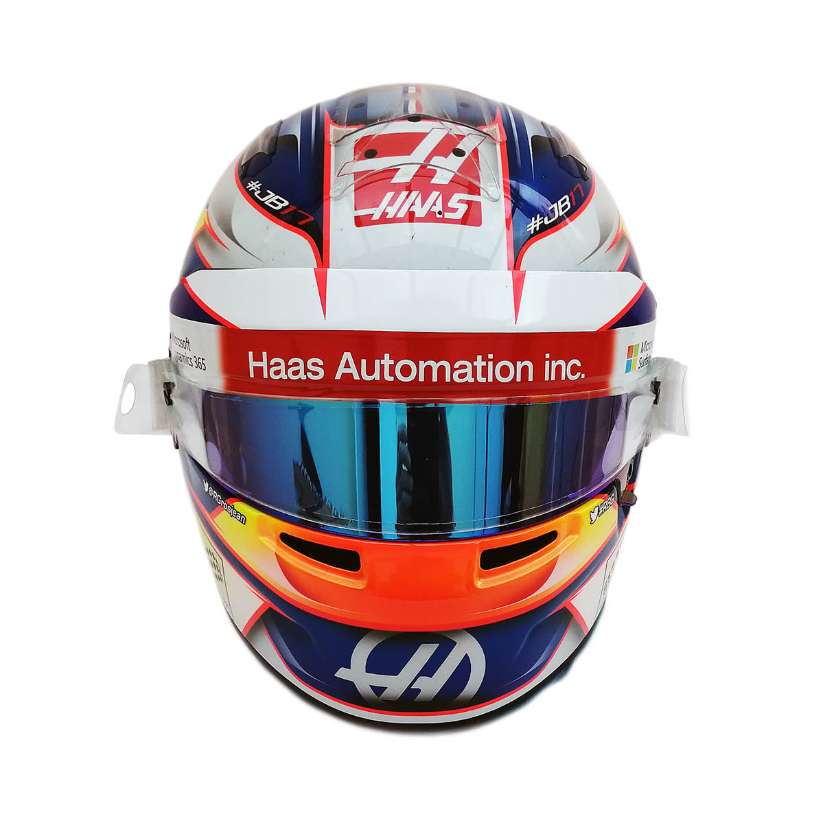 2017 Romain Grosjean Haas Race Used F1 Helmet