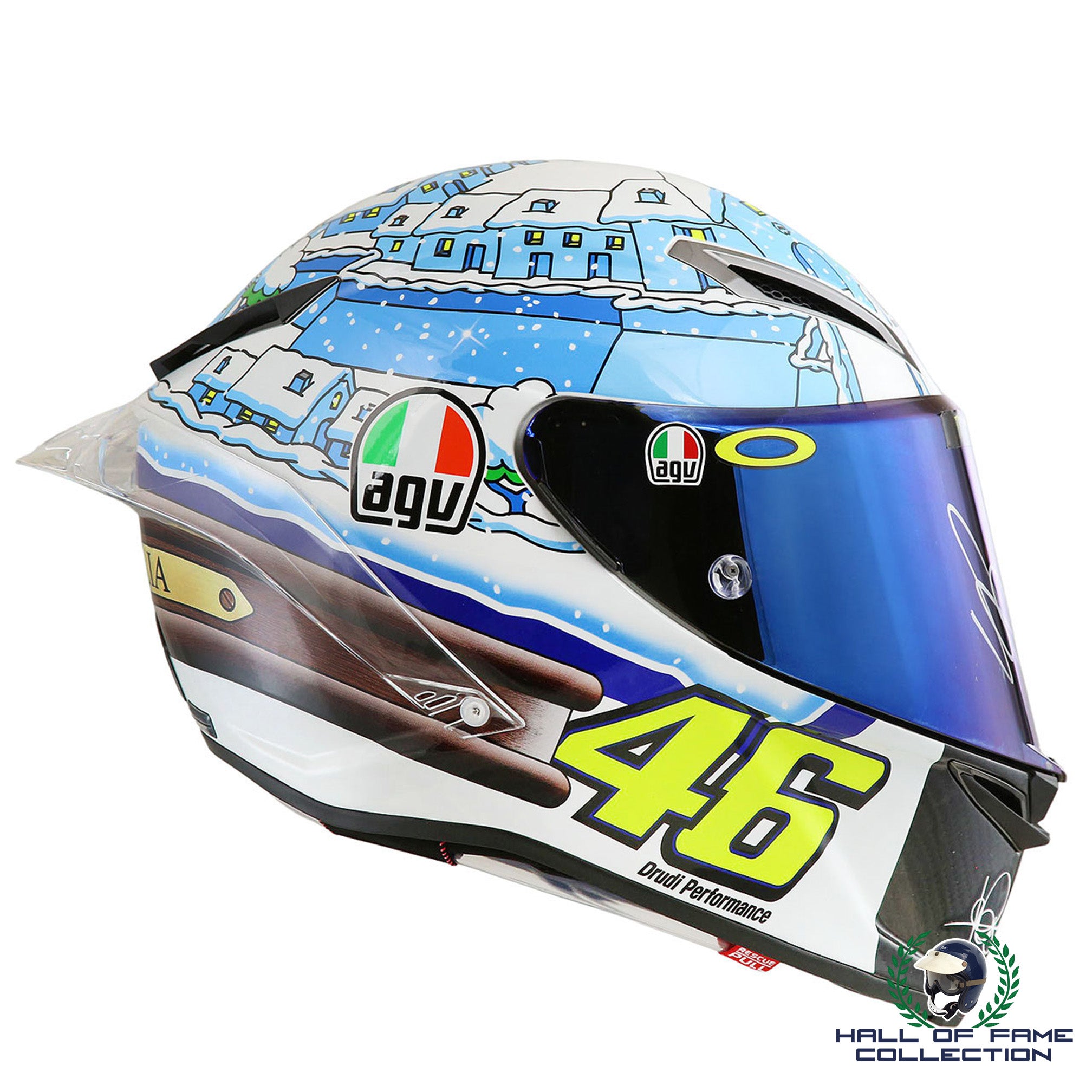 2017 Valentino Rossi Signed Replica AGV Yamaha Winter Test MotoGp Helmet