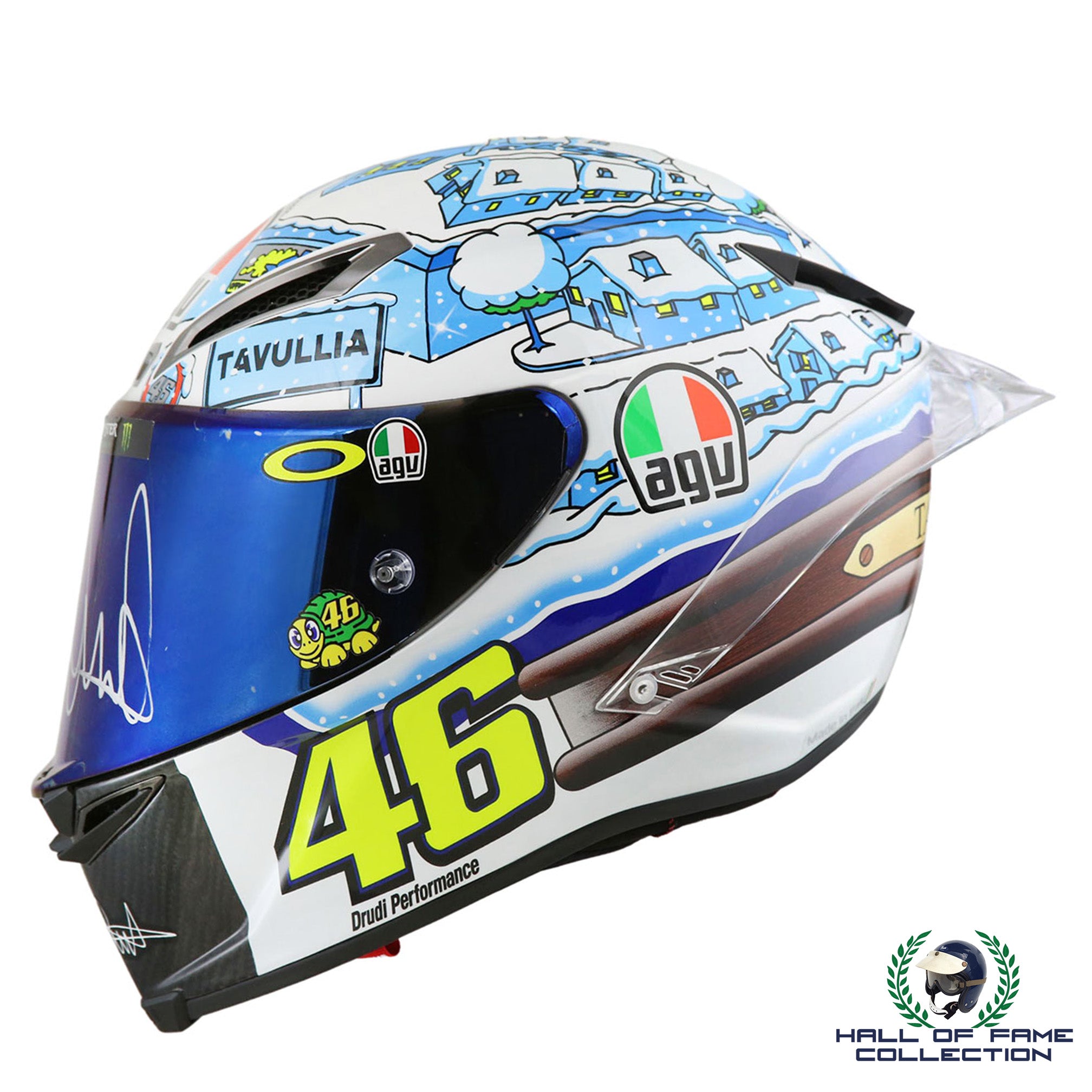 2017 Valentino Rossi Signed Replica AGV Yamaha Winter Test MotoGp Helmet