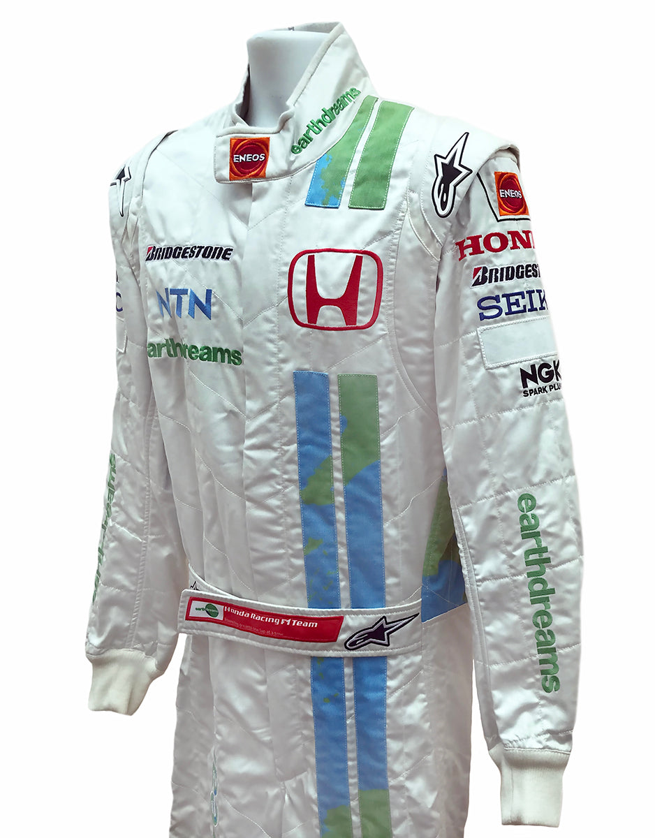 2008 Rubens Barrichello Race Used Honda Racing 'Spanish GP' Suit