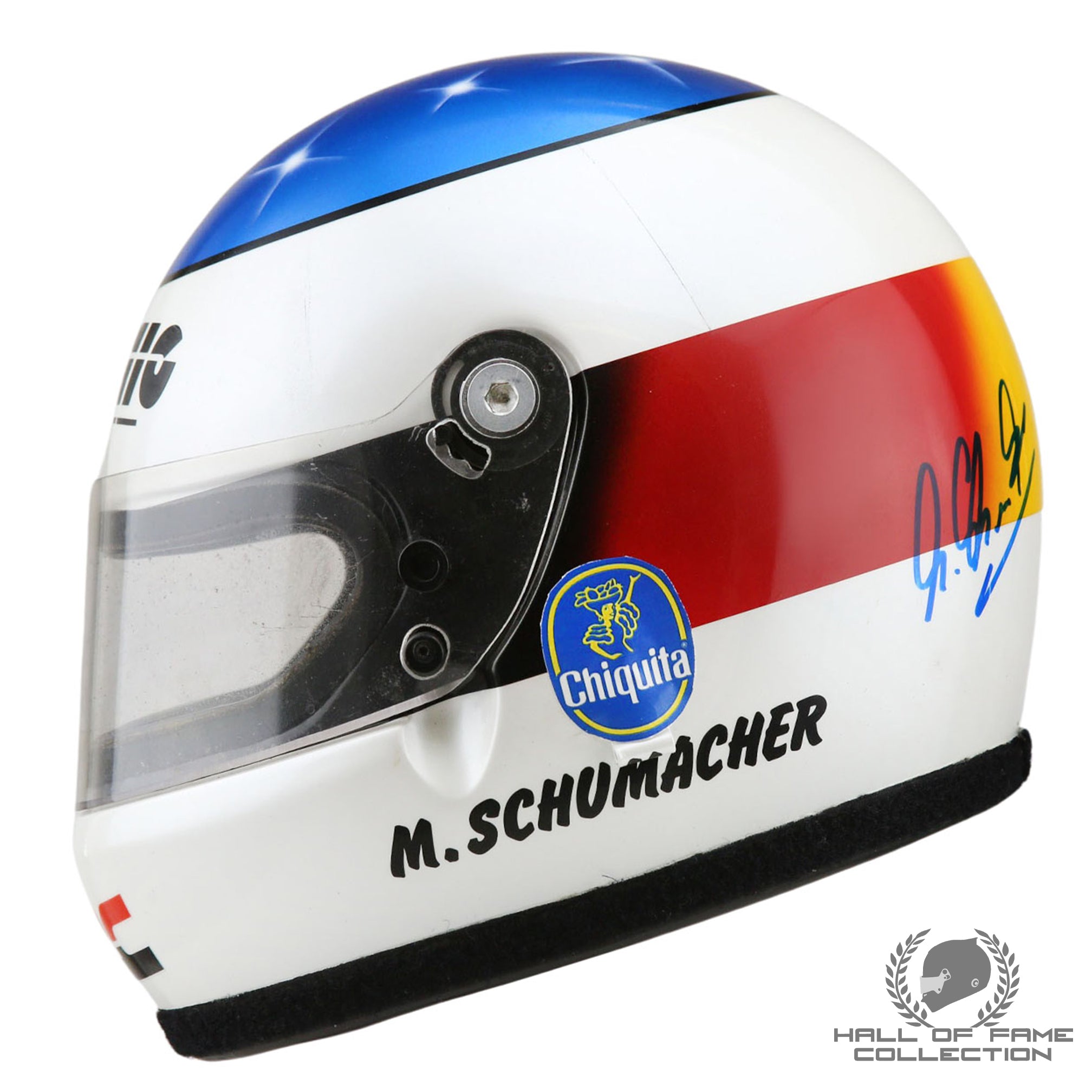 1988-91 Michael Schumacher Signed Race Used Sauber Mercedes World Sportscar Helmet