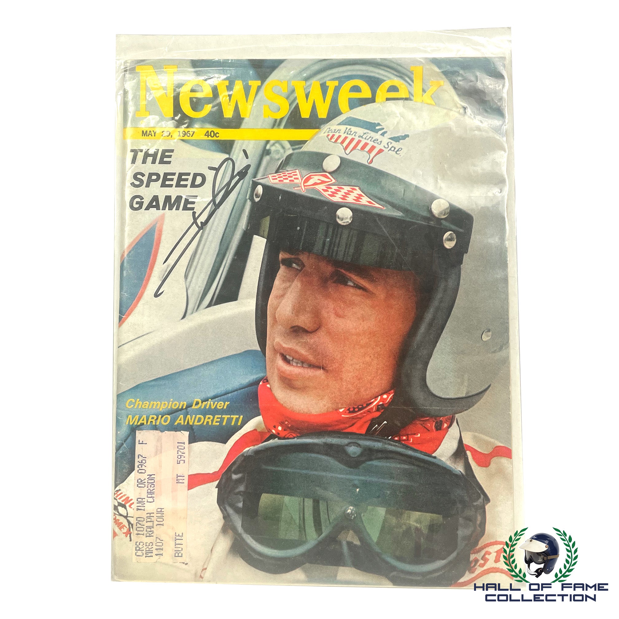 1967 Mario Andretti Signed Newsweek Indianapolis 500 Magazine