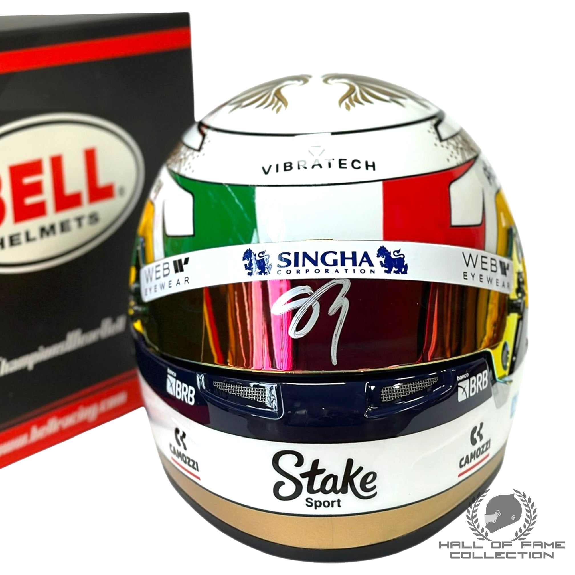 2025 Gabriel Bortoleto Signed Monza GP Sauber 1:2 F1 Helmet