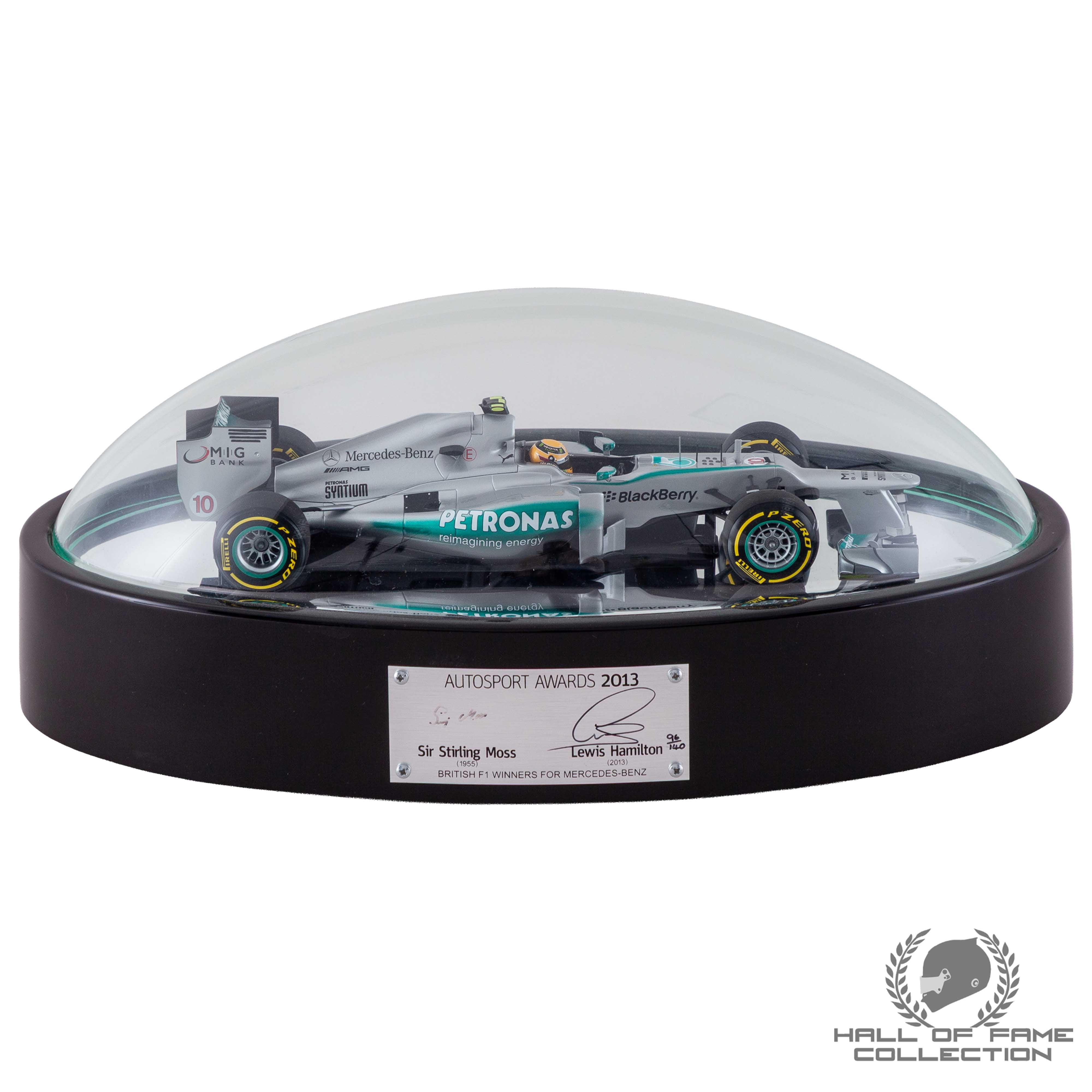 2013 Stirling Moss & Lewis Hamilton Signed Autosport Awards Limited Edition Model