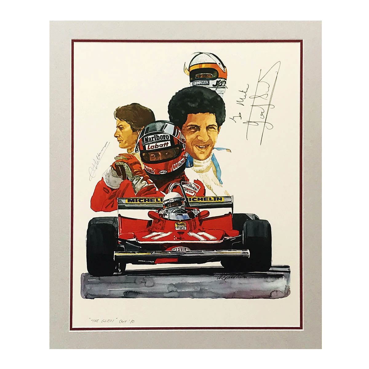 1979 ‘The Glen’ Jody Scheckter Gilles Villeneuve Signed Ferrari F1 Limited Edition Art Print