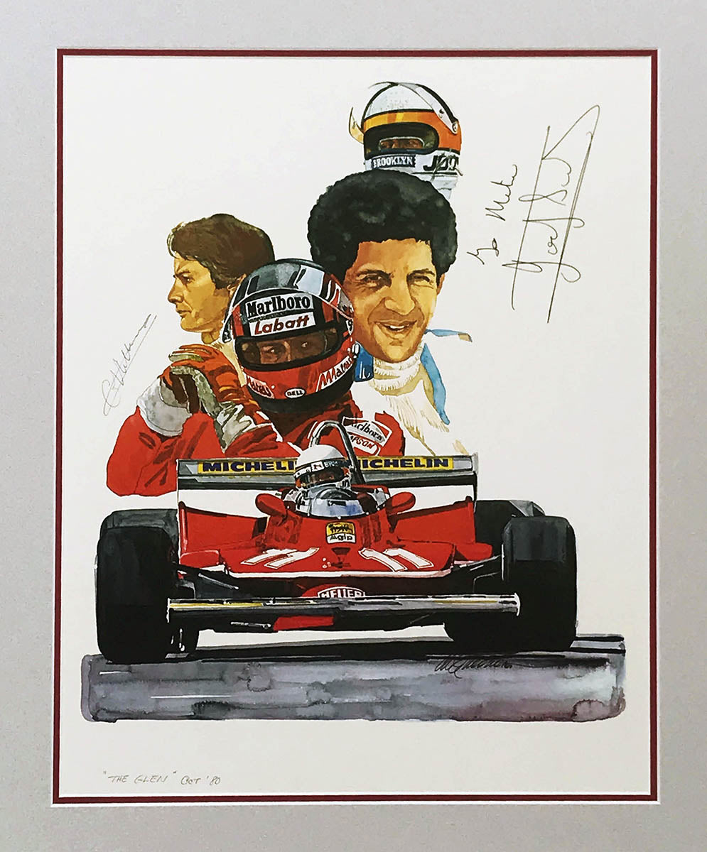 1979 ‘The Glen’ Jody Scheckter Gilles Villeneuve Signed Ferrari F1 Limited Edition Art Print