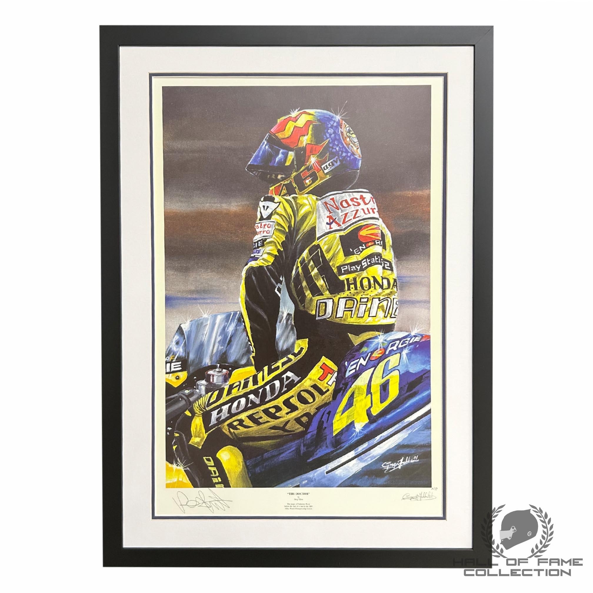2001 Valentino Rossi Signed 'The Doctor' MotoGP Framed Print