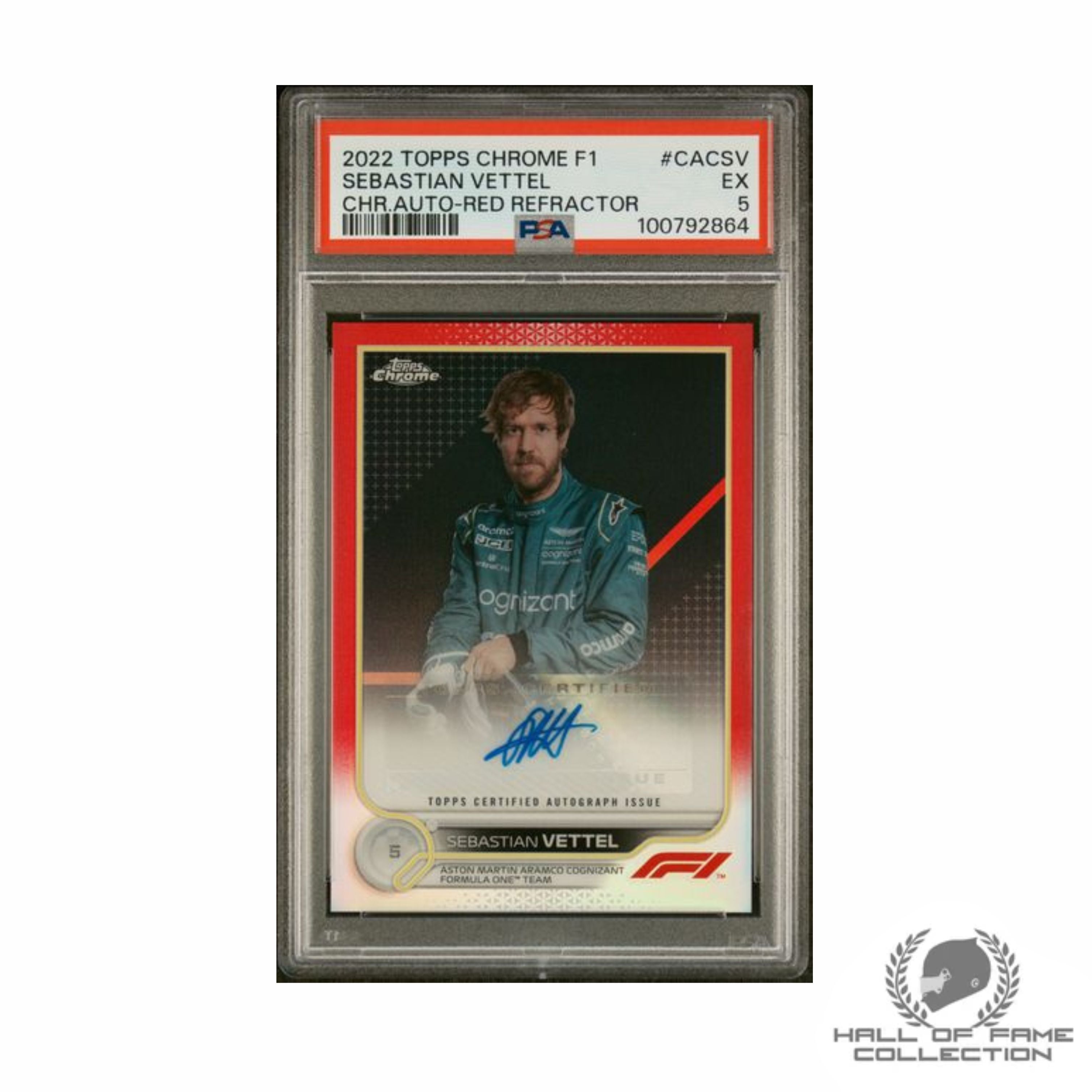 2022 TOPPS CHROME FORMULA 1 CHROME AUTOGRAPHS SEBASTIAN VETTEL AUTO-RE