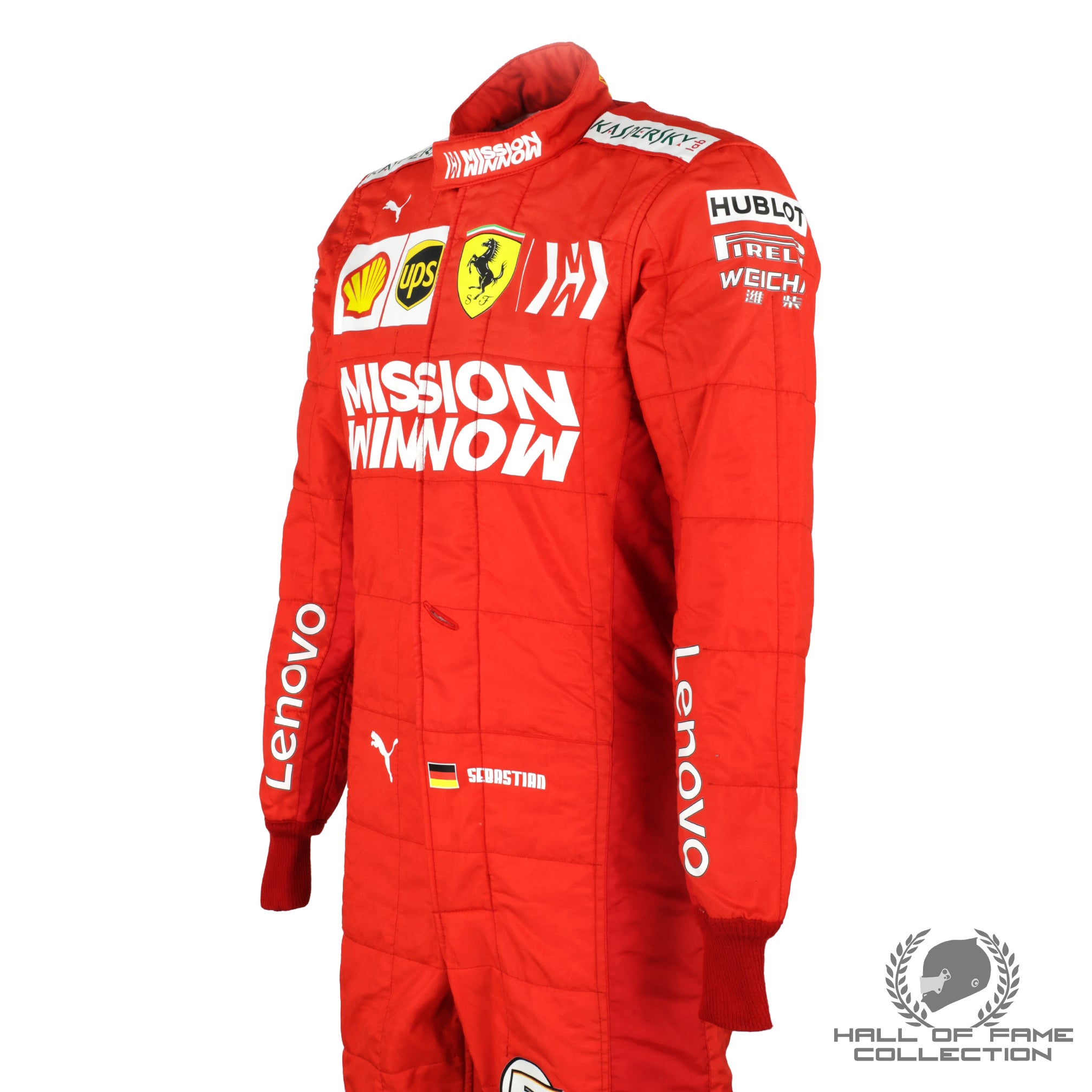 2019 Sebastian Vettel Brazilian GP Used Scuderia Ferrari F1 Suit