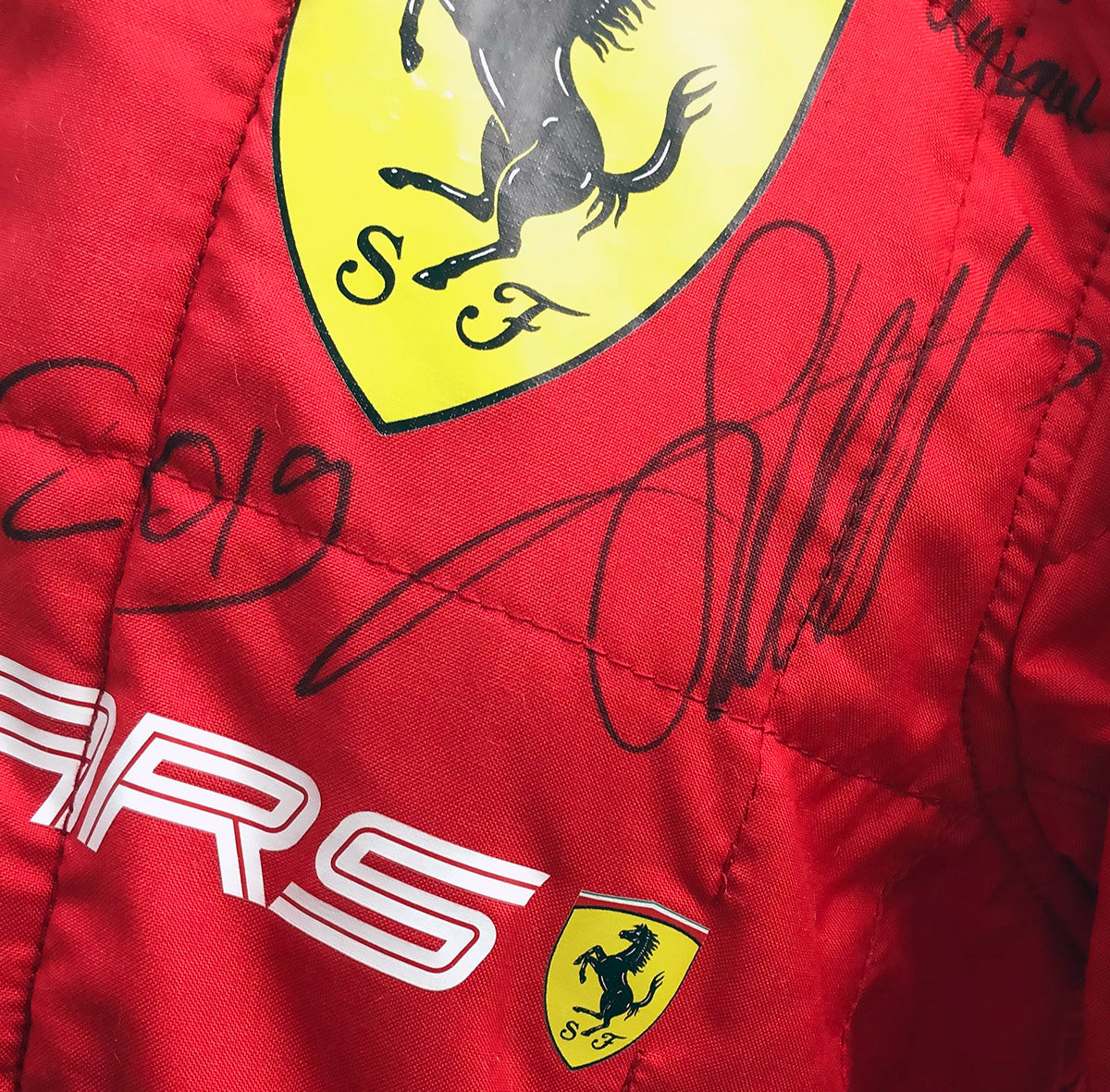 2019 Sebastian Vettel Signed Race Used '90 Years' Scuderia Ferrari F1 Suit