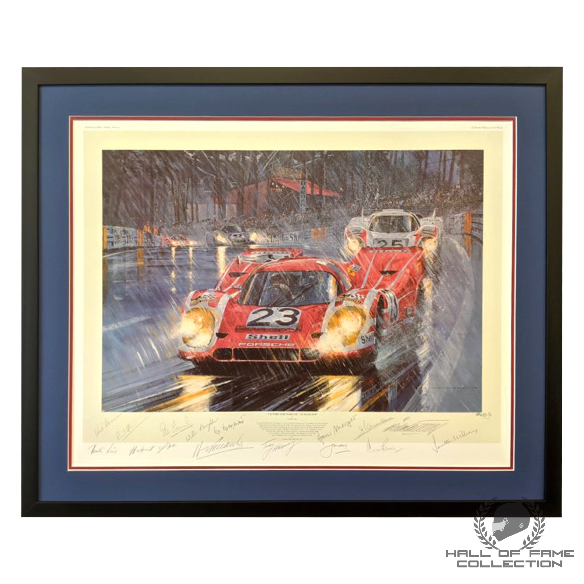 1970 Multi Signed 'Victory for Porsche' Le Mans Sportscar Print