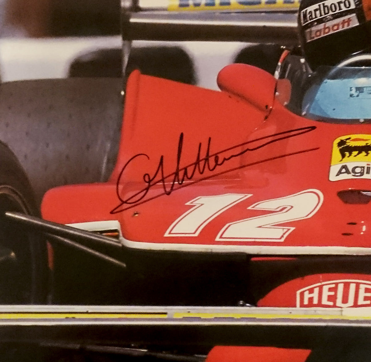 1979 Gilles Villeneuve Signed  Ferrari F1 Rare Vintage Poster