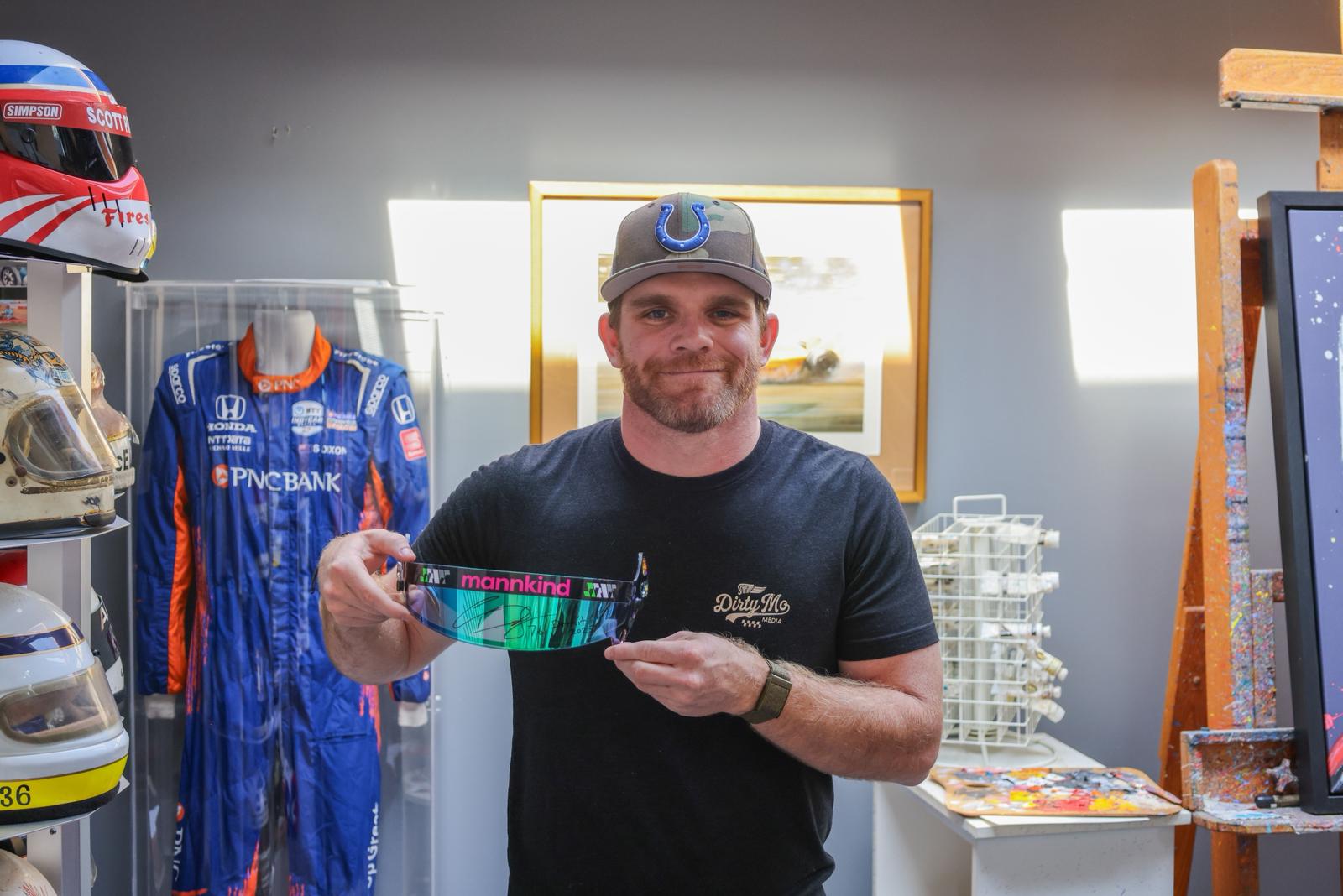 2025 Conor Daly Signed Race Used Detroit GP Juncos Hollinger Racing Indycar Visor