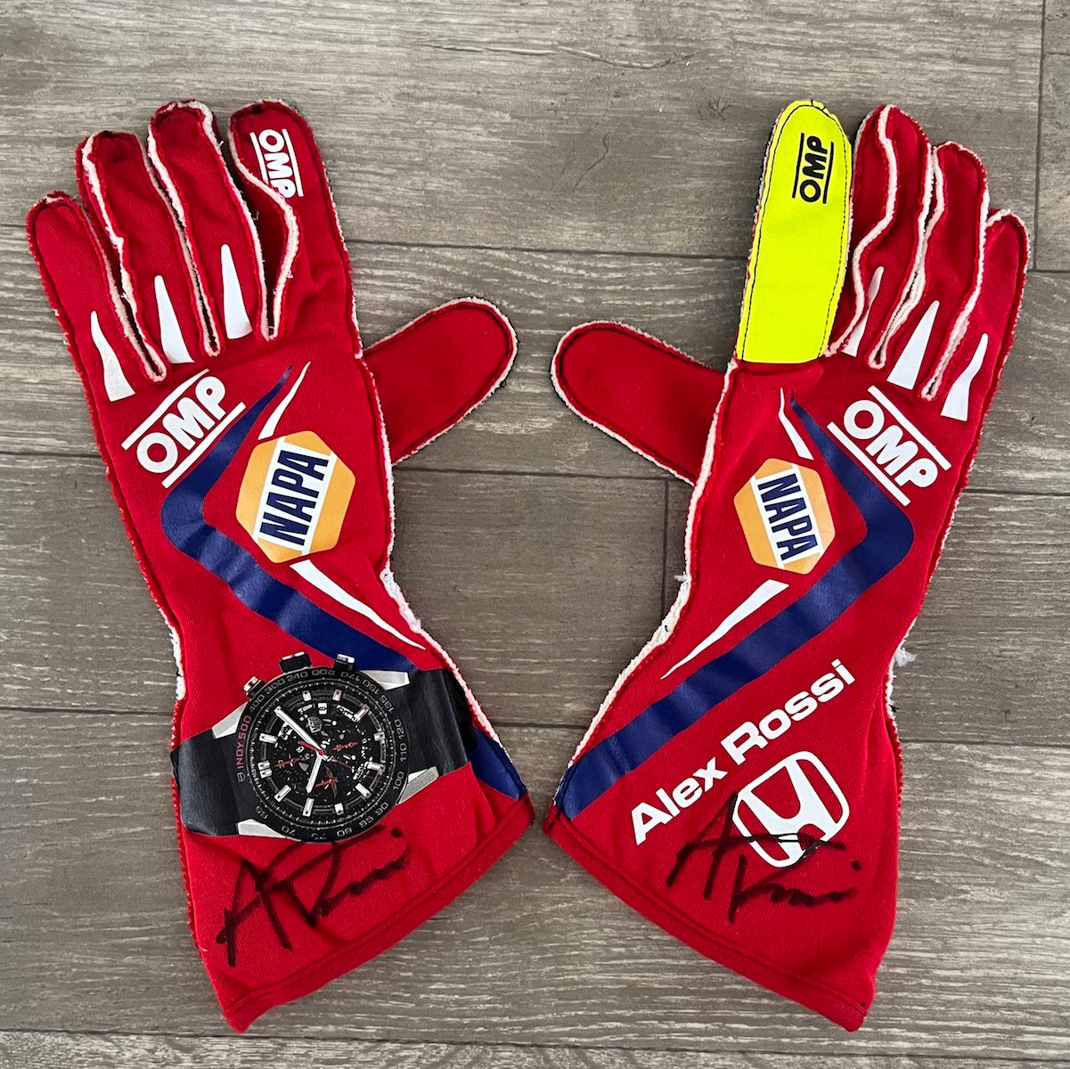 2020 Alexander Rossi Signed Race Used Andretti Autosport IndyCar Gloves