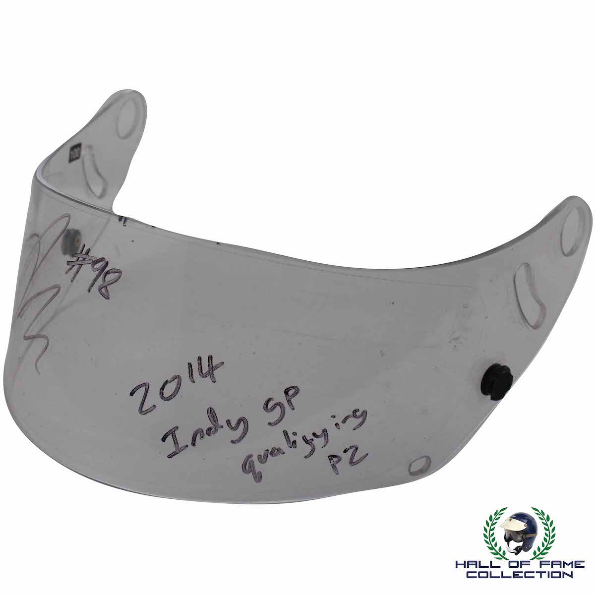 2014 Jack Hawksworth Signed Indy 500 Qualifying Used Bryan Herta Autosport IndyCar Visor