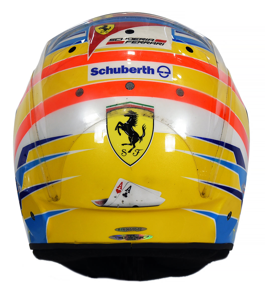 2012 Fernando Alonso Signed Race Used Italian Grand Prix Podium Schuberth Ferrari F1 Helmet