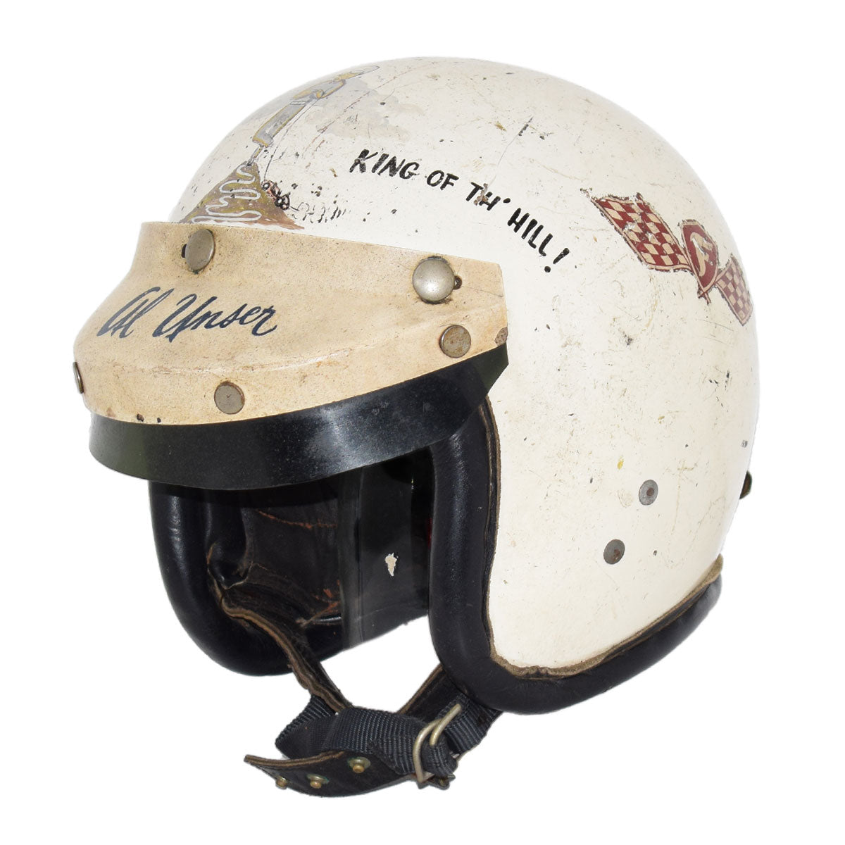 1965/66 Al Unser Race Used Pikes Peak Hill Climb/IndyCar Helmet