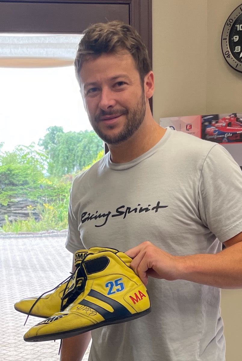 2014 Marco Andretti Signed Race Used Andretti Autosport OMP Indy 500 Boots